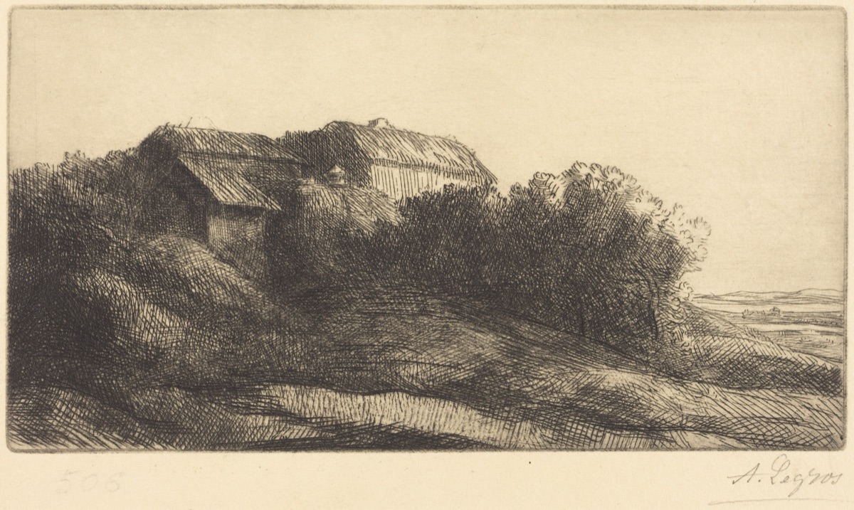 Cottage on a Hillside (Chaumiere sur le coteau) — Alphonse Legros