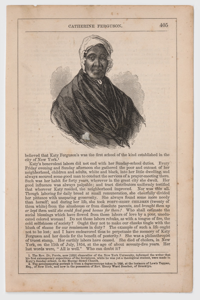 Catherine Ferguson — Benson John Lossing, 12 Feb 1813 - 3 Jun 1891; William Barritt, 1817 - 1890