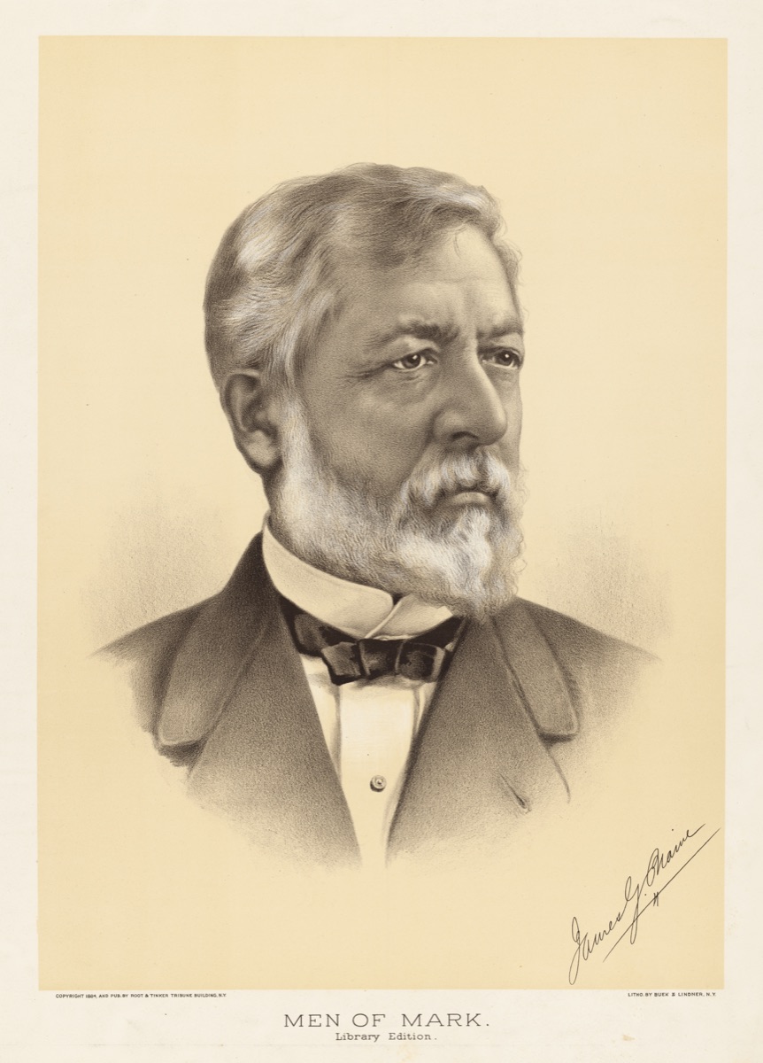 James Gillespie Blaine — Buek & Lindner Lithography Company, active 1880 - 1890?; Root & Tinker