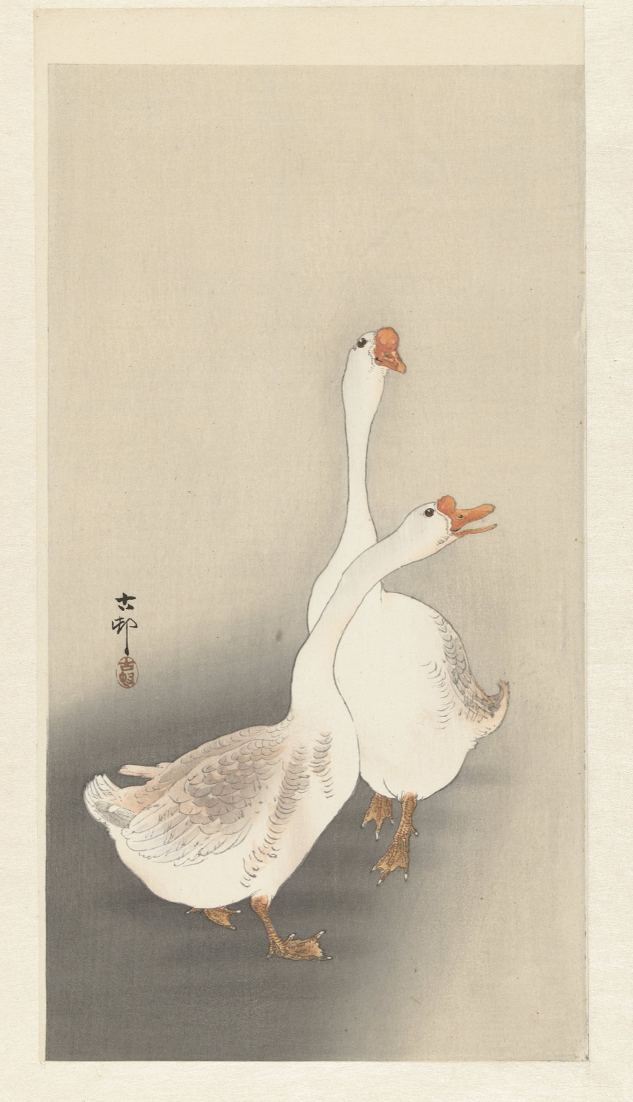 Twee ganzen — Matsuki Heikichi (publisher); Ohara Koson (printmaker)