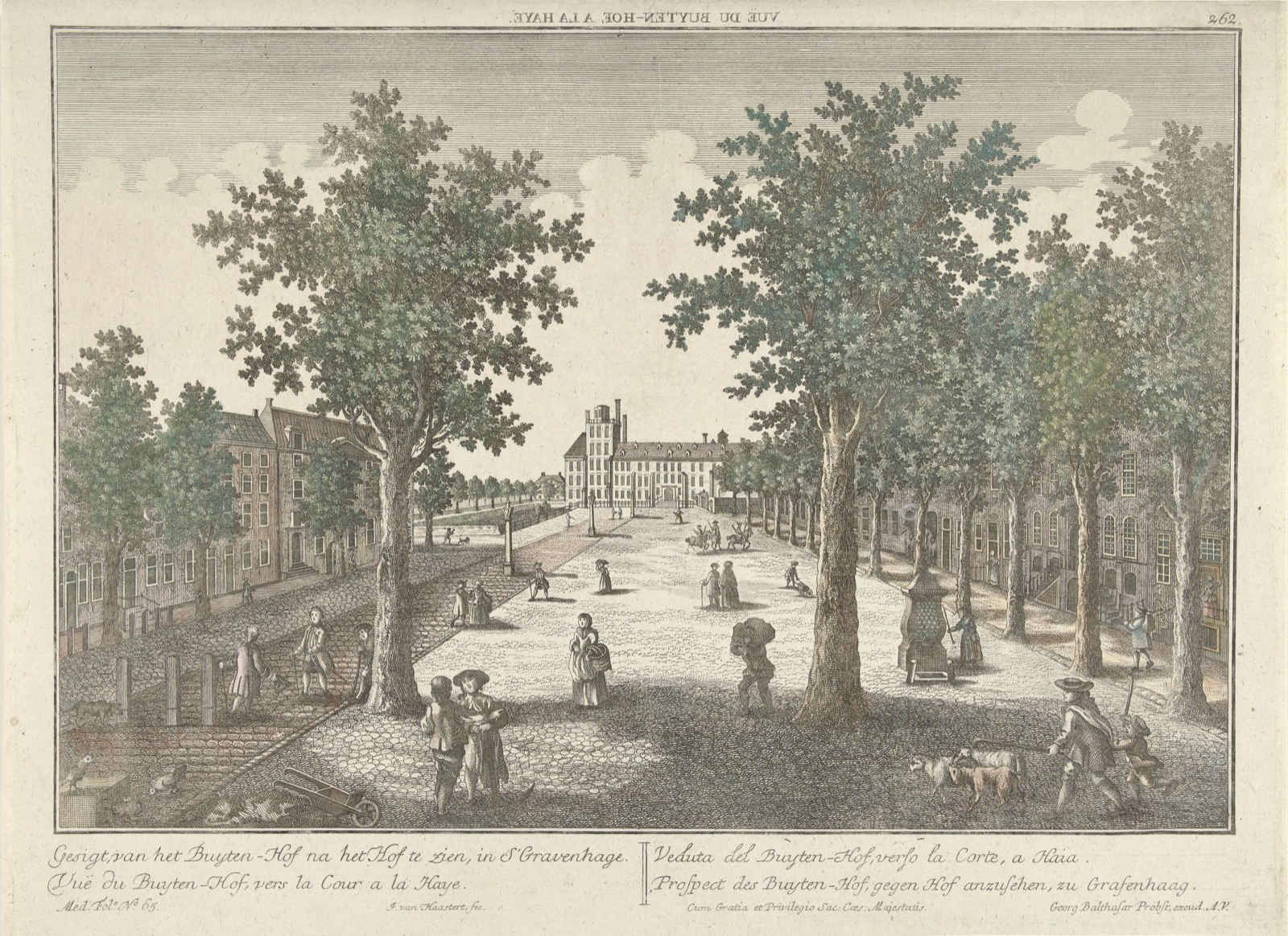 Vuë du Buyten-Hof, a la Haye. — Georg Balthasar Probst (publisher); Isaac van Haastert (printmaker)