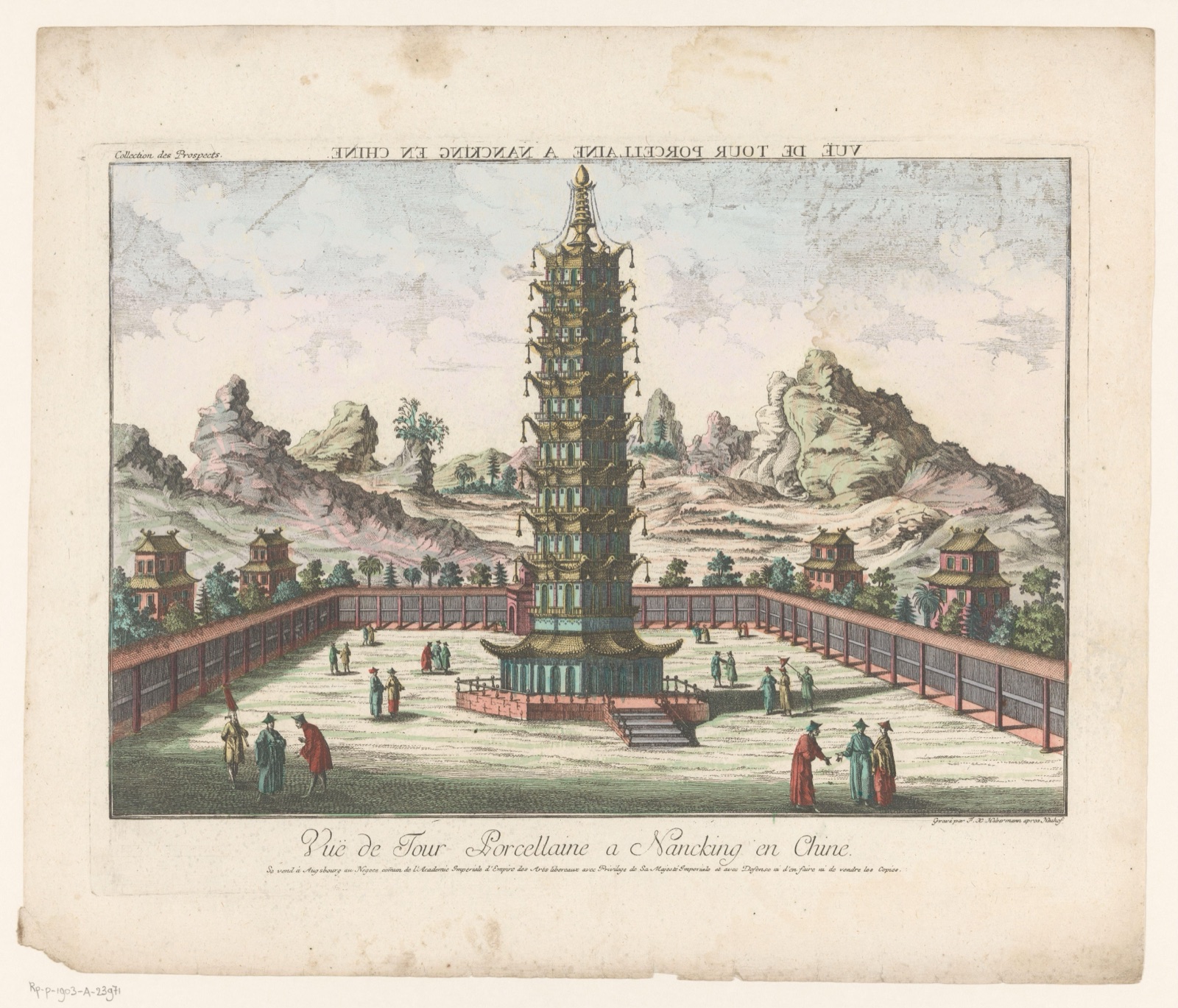 Vuë de Tour Porcellaine a Nancking en Chine — Franz Xaver Habermann (printmaker); Kaiserlich Franziskische Akademie (publisher)