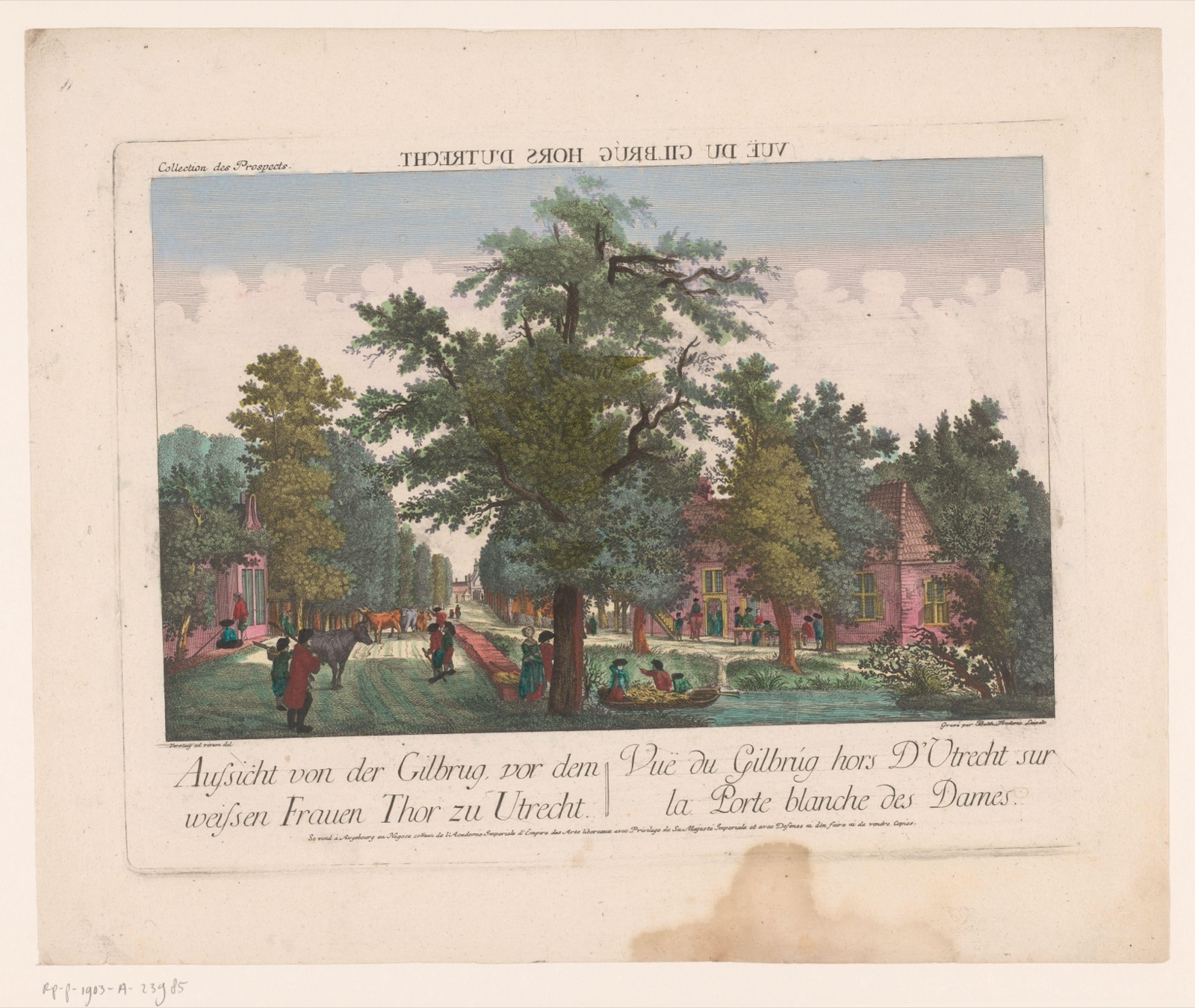 Gezicht op Utrecht bij de Wittevrouwenpoort — Kaiserlich Franziskische Akademie (publisher); Balthasar Friedrich Leizel (printmaker)