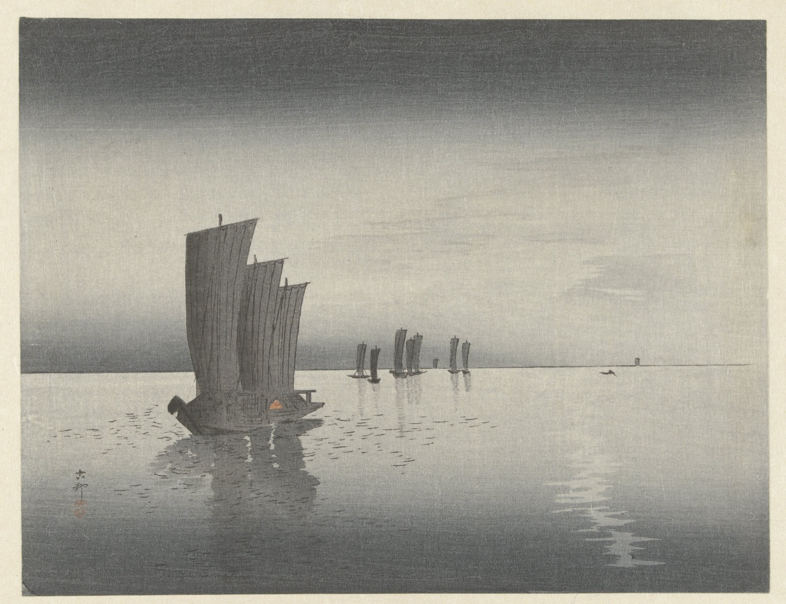 Vissersboten — Ohara Koson (printmaker)