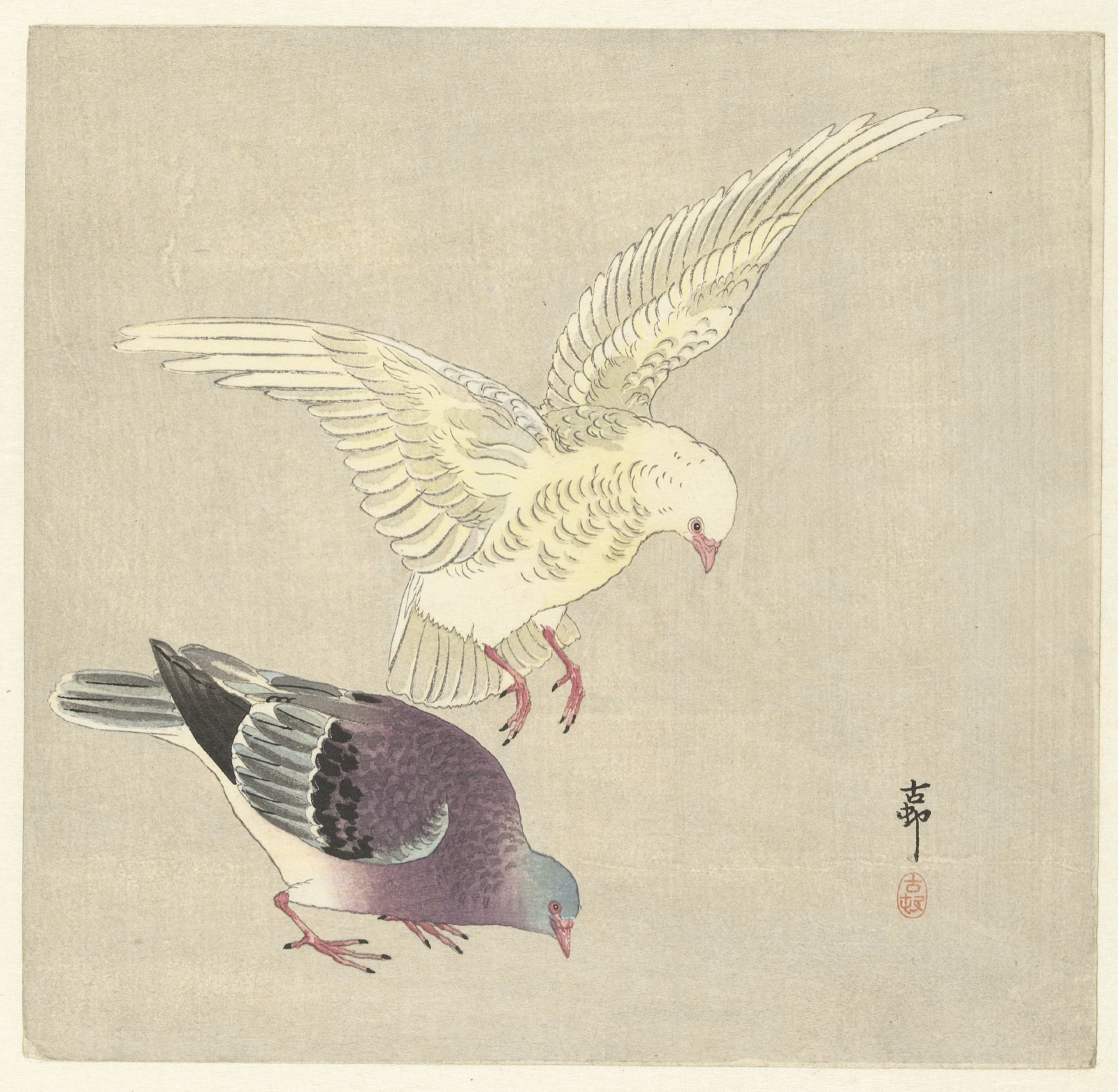 Twee duiven — Ohara Koson (printmaker)