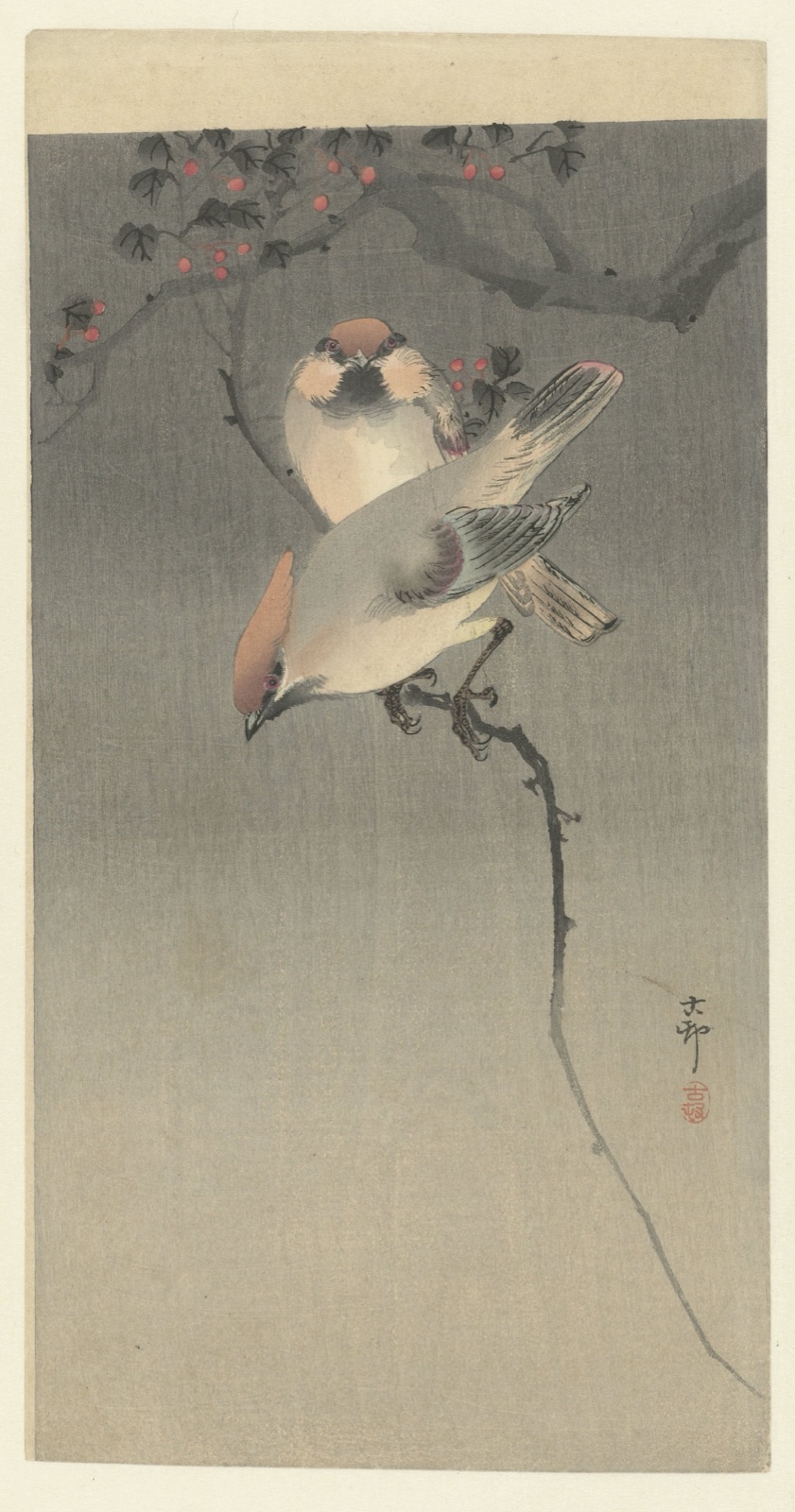 Pestvogels — Ohara Koson (printmaker); Matsuki Heikichi (publisher)
