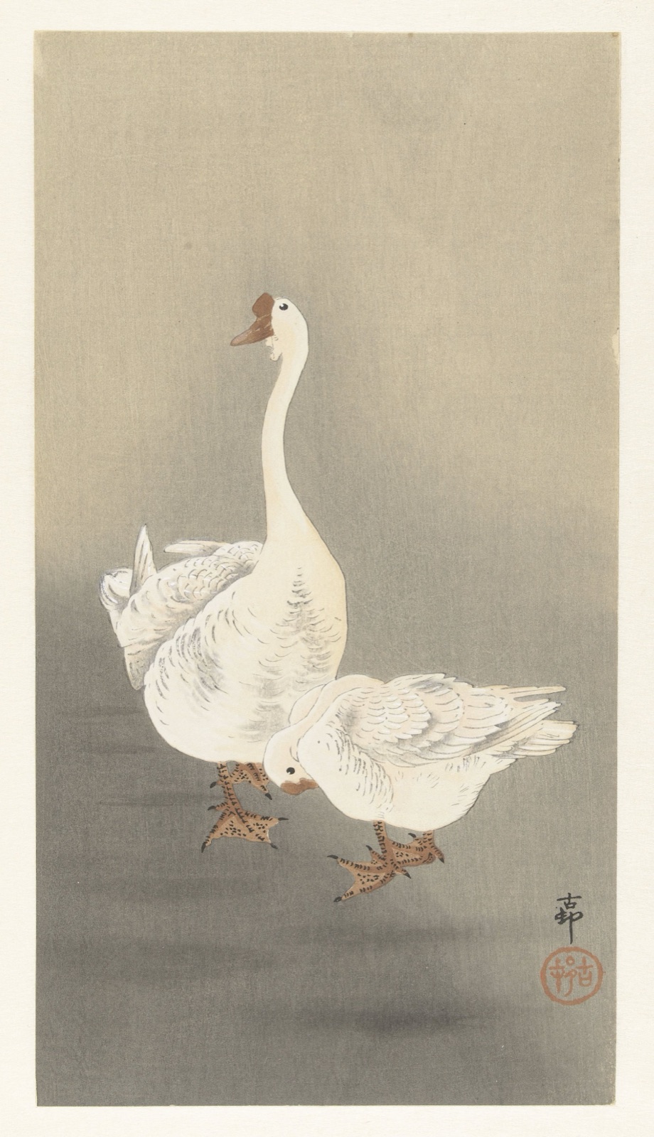 Twee ganzen — Matsuki Heikichi (publisher); Ohara Koson (printmaker)