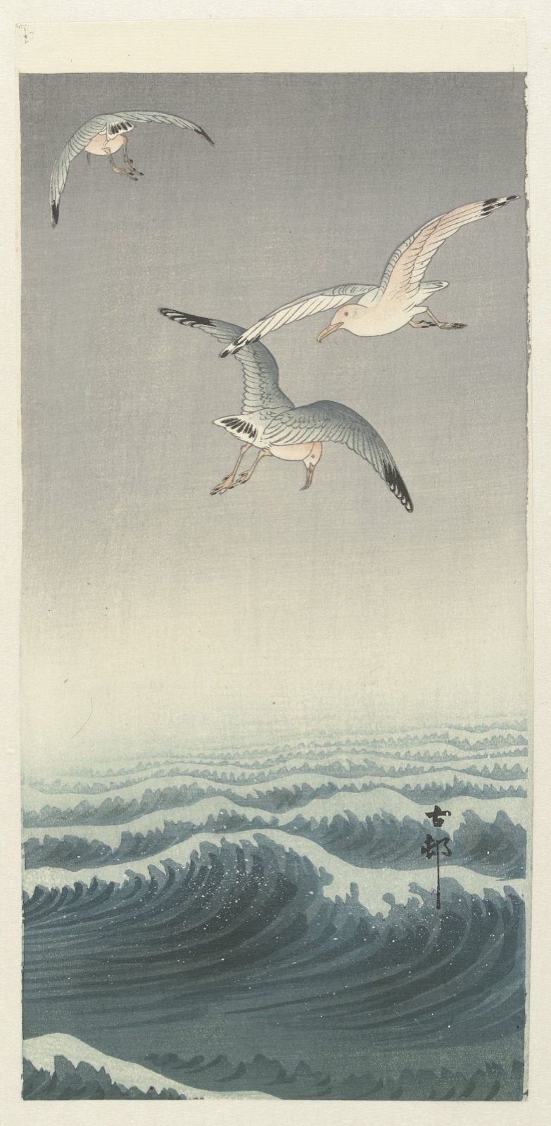 Drie meeuwen — Adachi Toyohisa (publisher); Ohara Koson (printmaker)