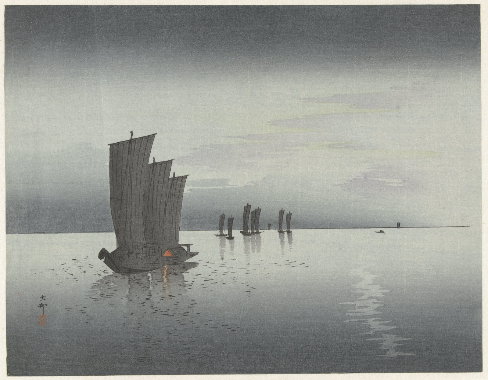 Vissersboten — Ohara Koson (printmaker)