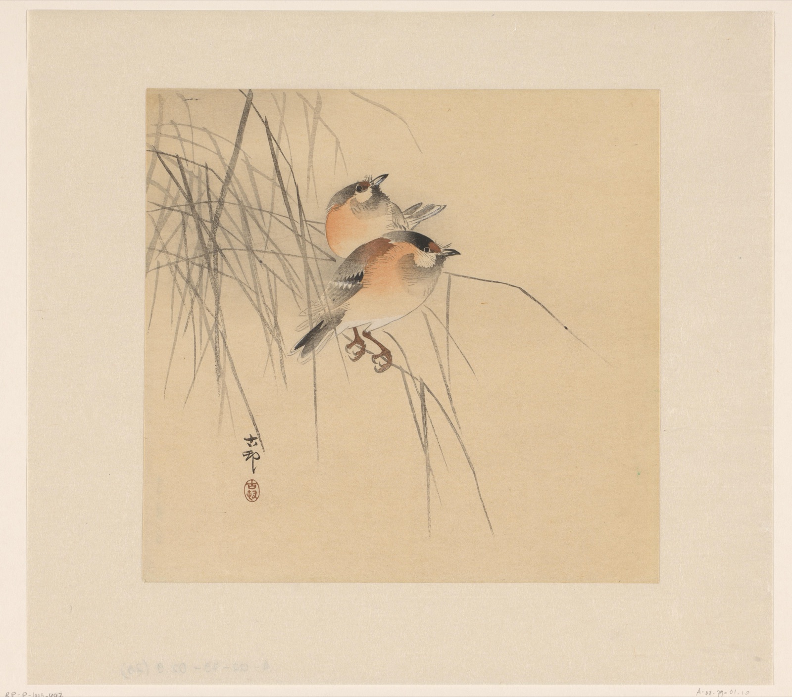 Twee mezen — Matsuki Heikichi (publisher); Ohara Koson (printmaker)