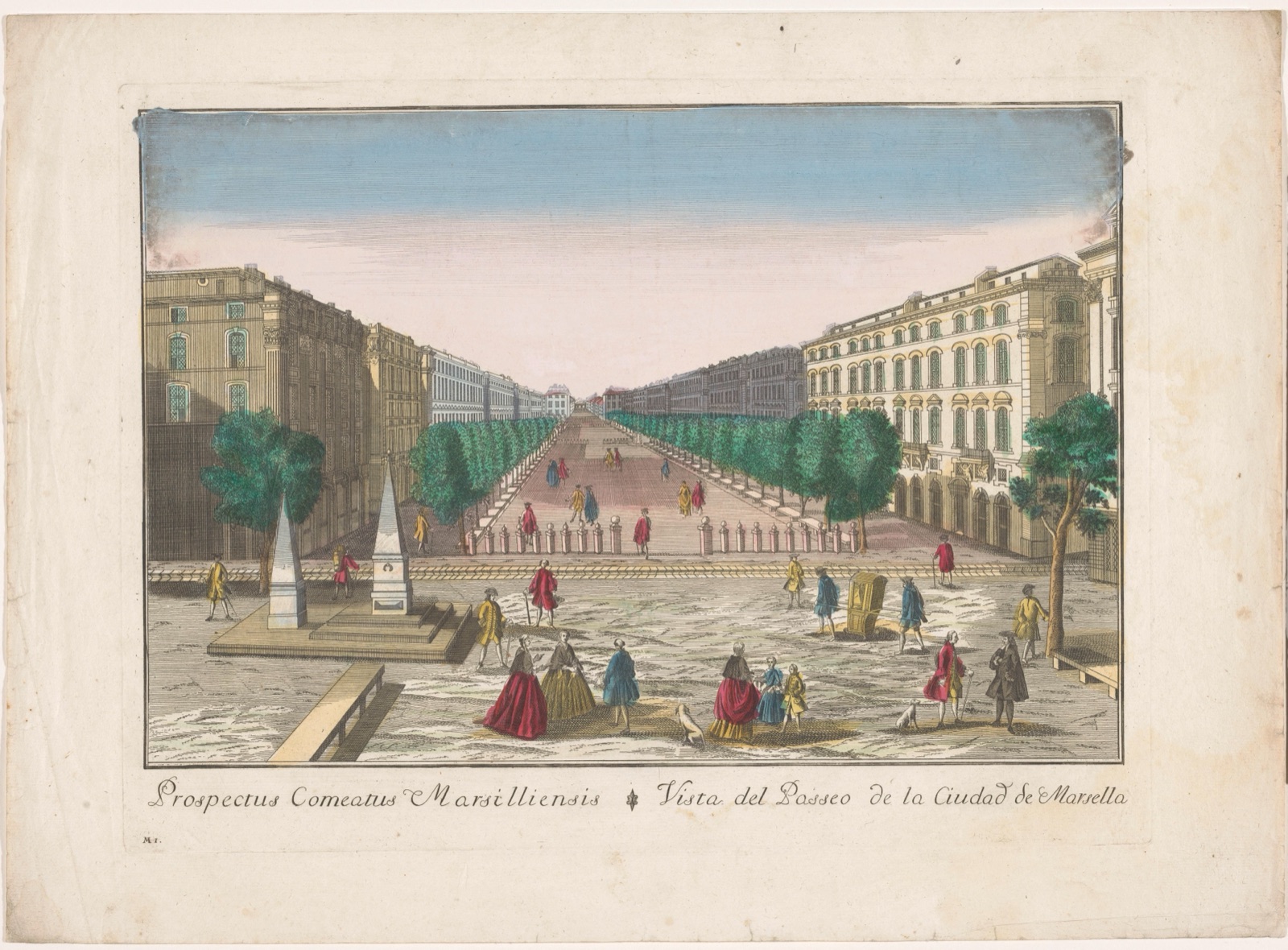 Vista del passeo de la ciudad de Marsella