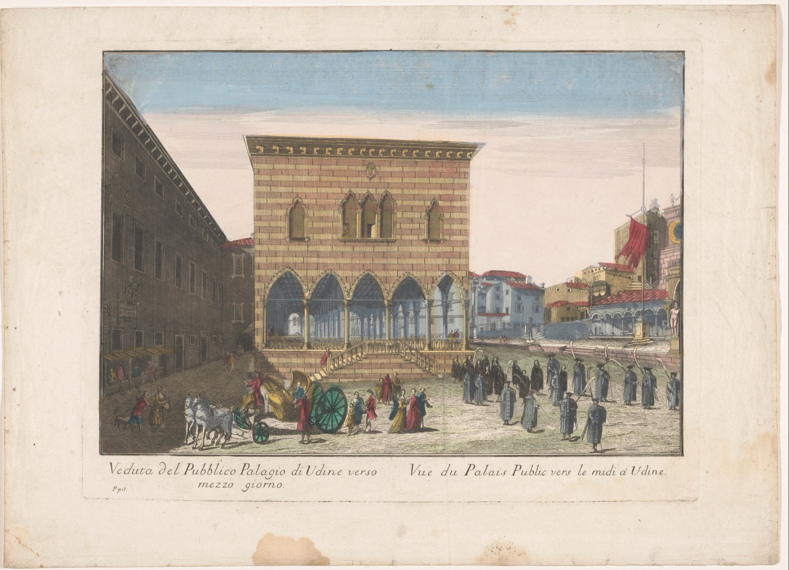 Veduta del Pubblico Palagio di Udine verso mezzo giorno