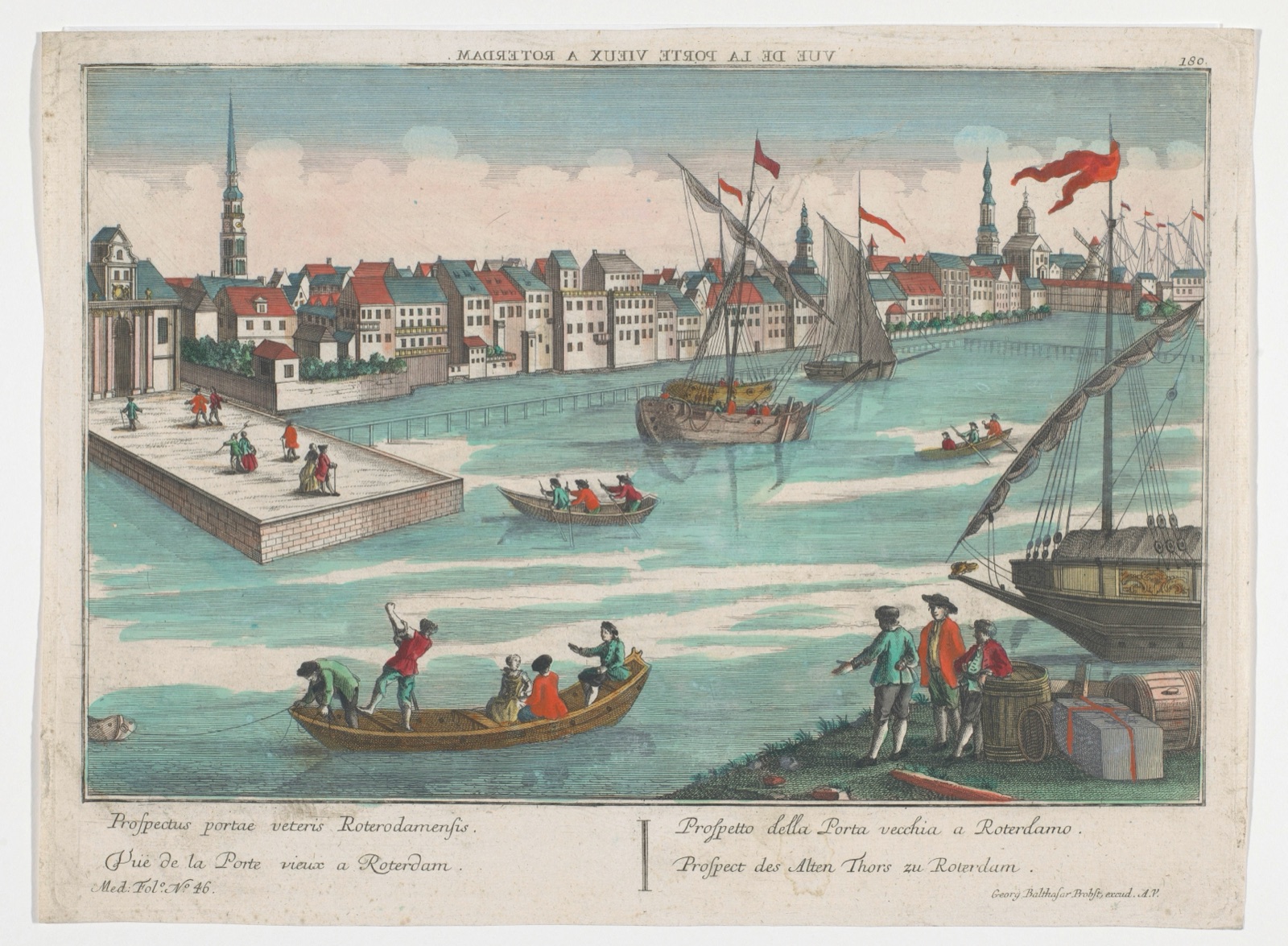Prospect des Alten Thors zu Roterdam — Georg Balthasar Probst (publisher)