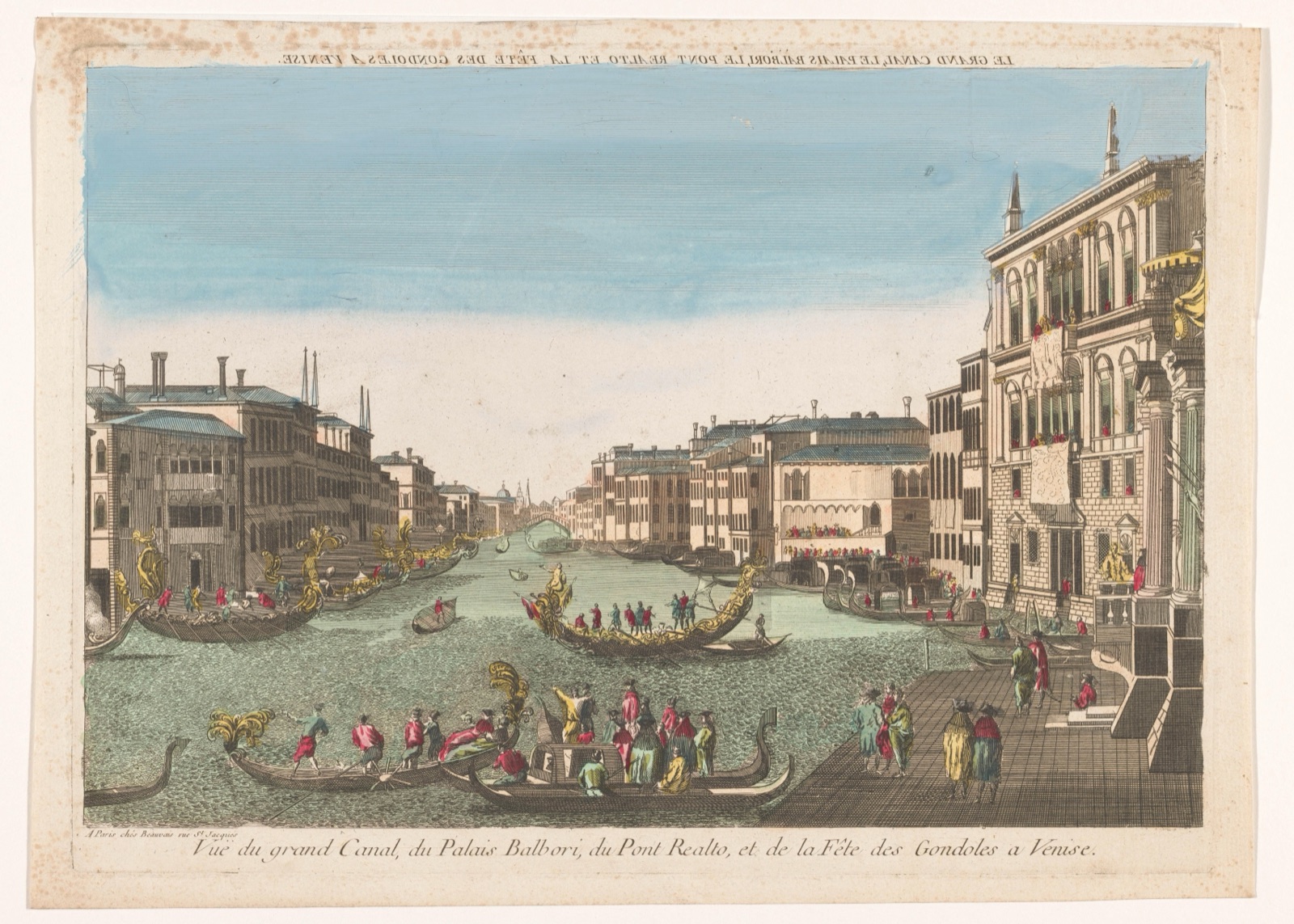 Le Grand Canal, le Palais Balbori, le Pont Realto et la fête des gondoles a Venise — Nicolas de Beauvais (publisher)