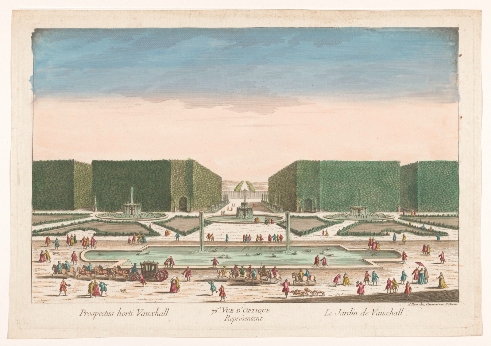 76e. Vue d'optique représentant le Jardin de Vauxhall — Jean-François Daumont (publisher)