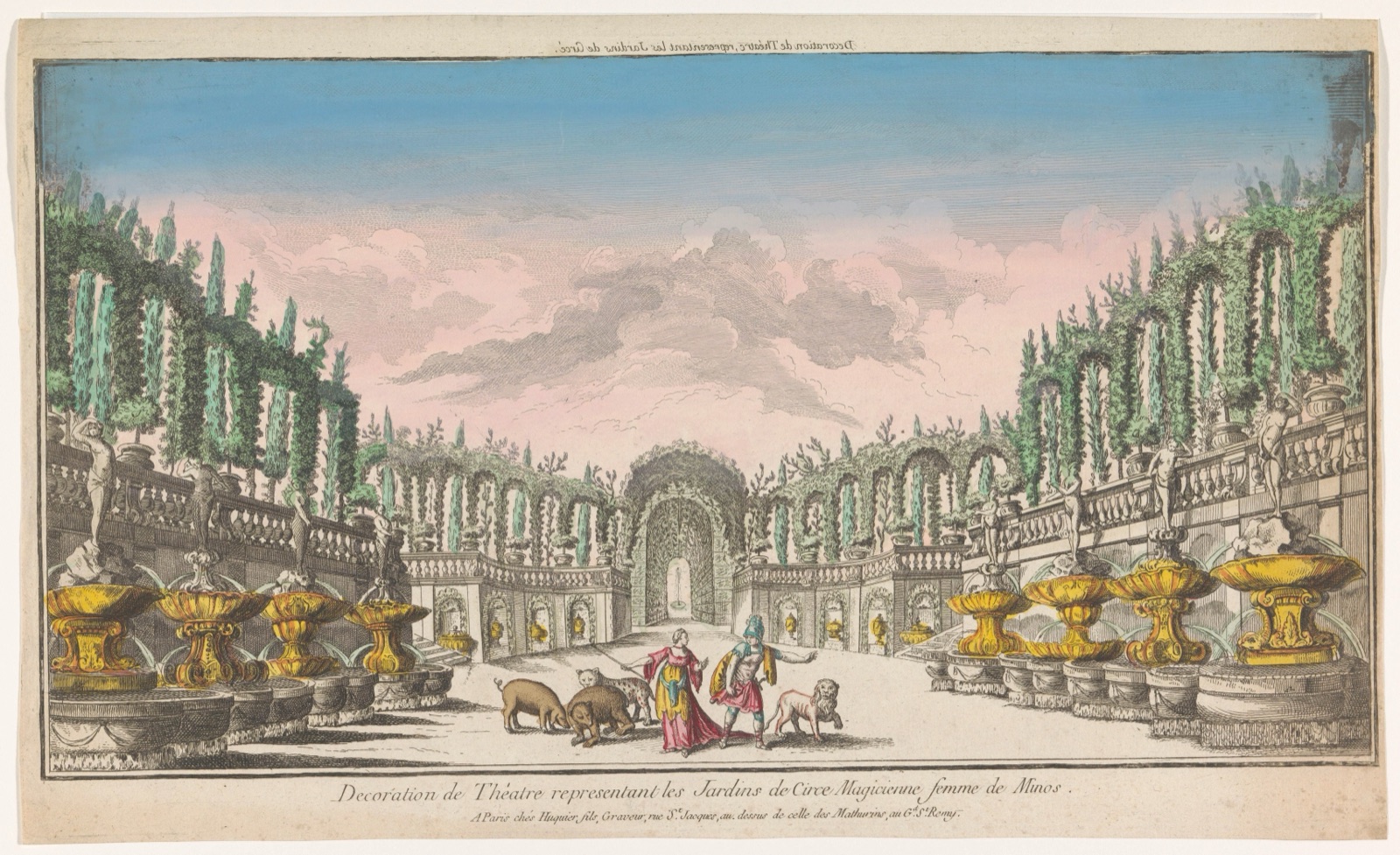 Decoration de théatre, representant les jardins de Circe — Jacques Gabriel Huquier (publisher)
