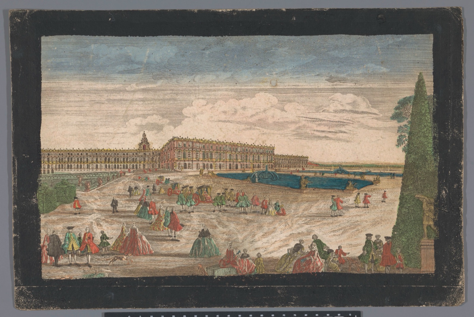 Gezicht op de Tuin van Versailles en het Paleis van Versailles