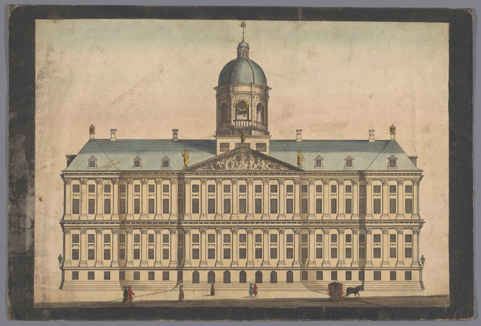 Gezicht op het Stadhuis te Amsterdam