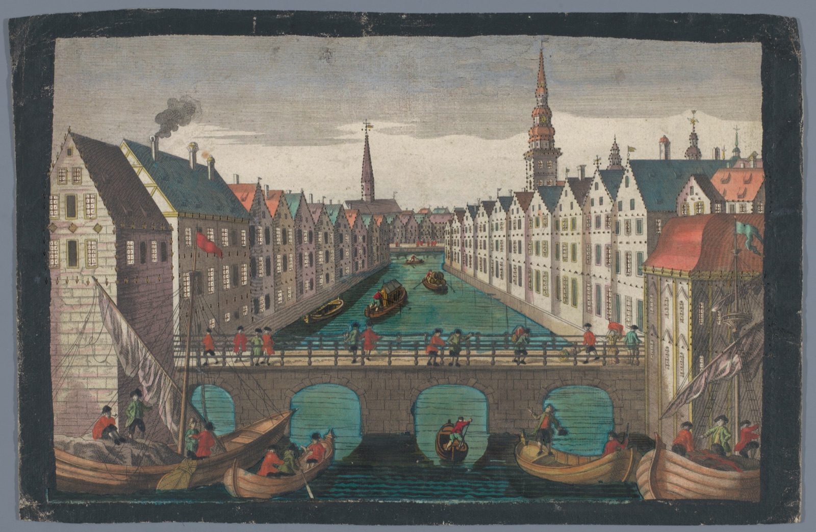 Prospect gegen St. Nicolai Kirche zu Hamburg — Georg Balthasar Probst (possibly) (publisher)