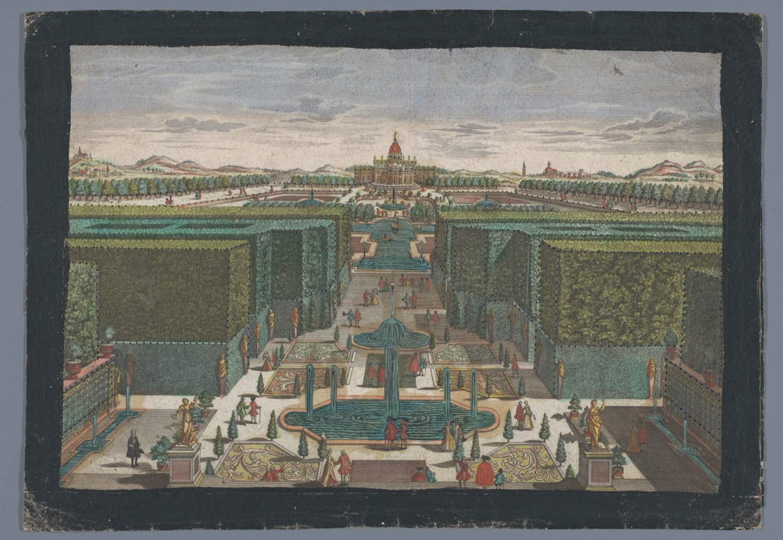 Spaziergang zur lincken Seite des Lust-Gartens — Georg Balthasar Probst (publisher); Georg Gottfried Winckler (printmaker)