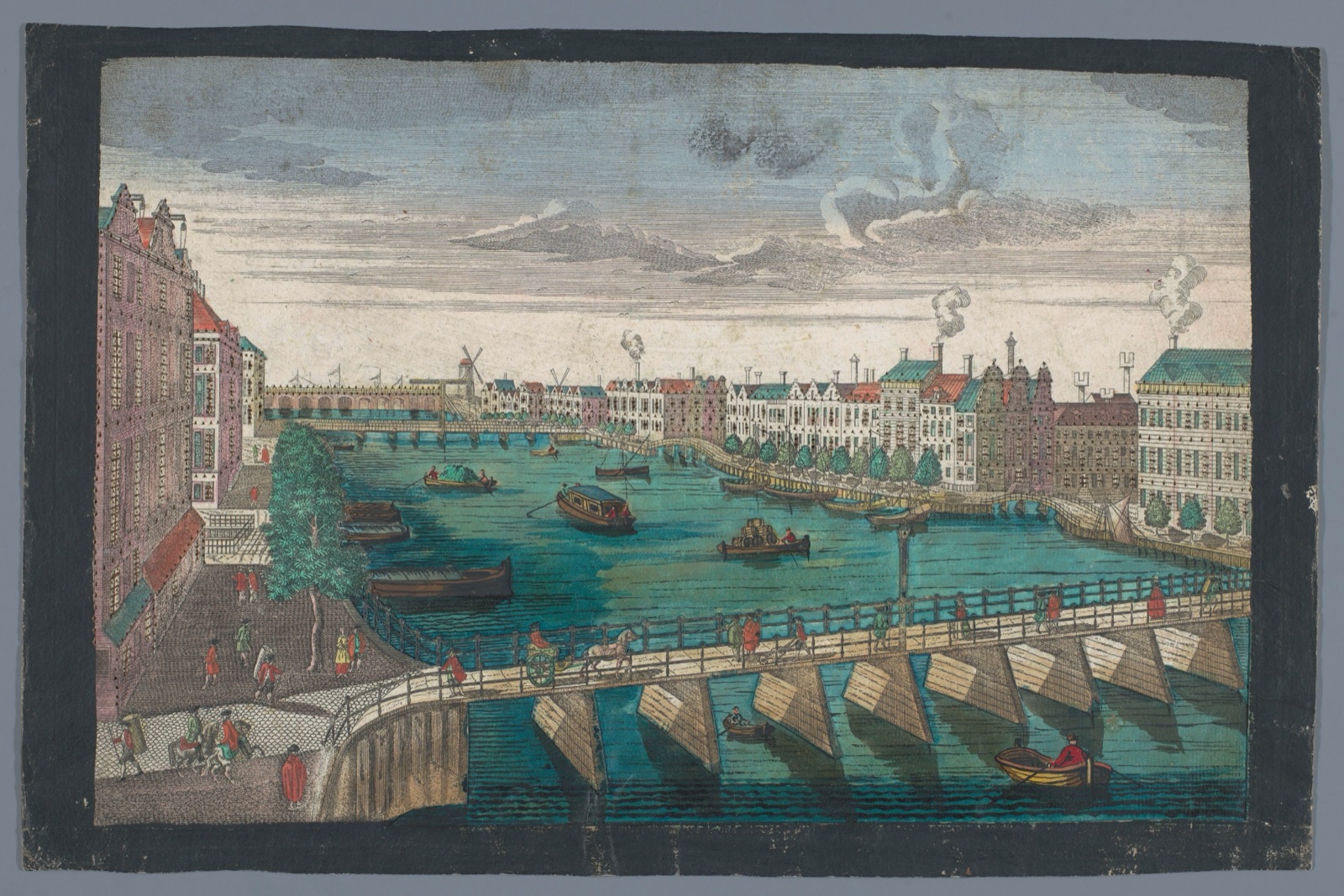 Die Amstel von innen nach der blauen Brücke gegen der Wasser Schleuße zu Amsterdam — Georg Balthasar Probst (publisher)
