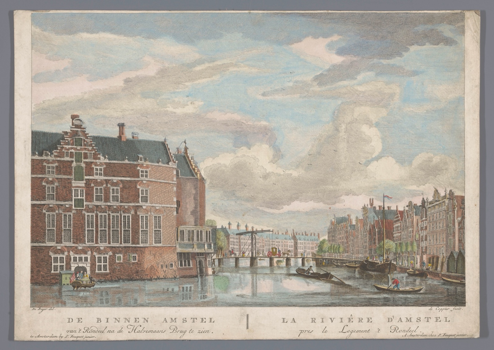 De Binnen Amstel van 't Rondeel na de Halvemaans Brug — Pierre Fouquet (publisher); de Coppier (printmaker)