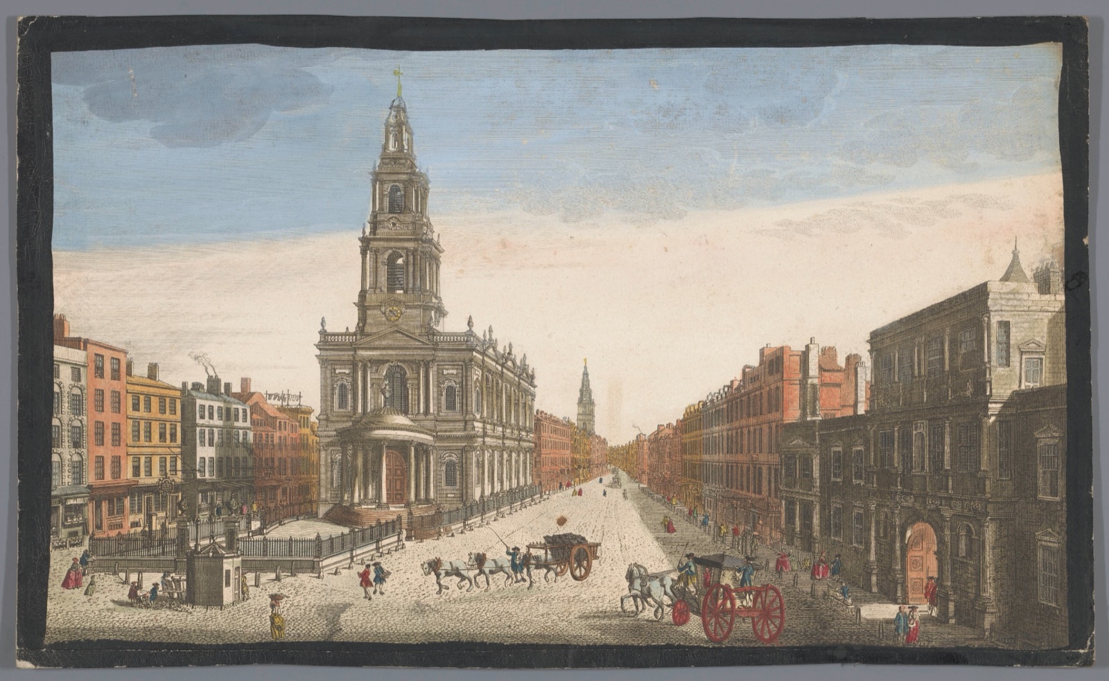 A view of Somerset House, with St. Marys Church in the Strand London — Thomas Bowles (II) (printmaker); Robert Sayer (publisher)