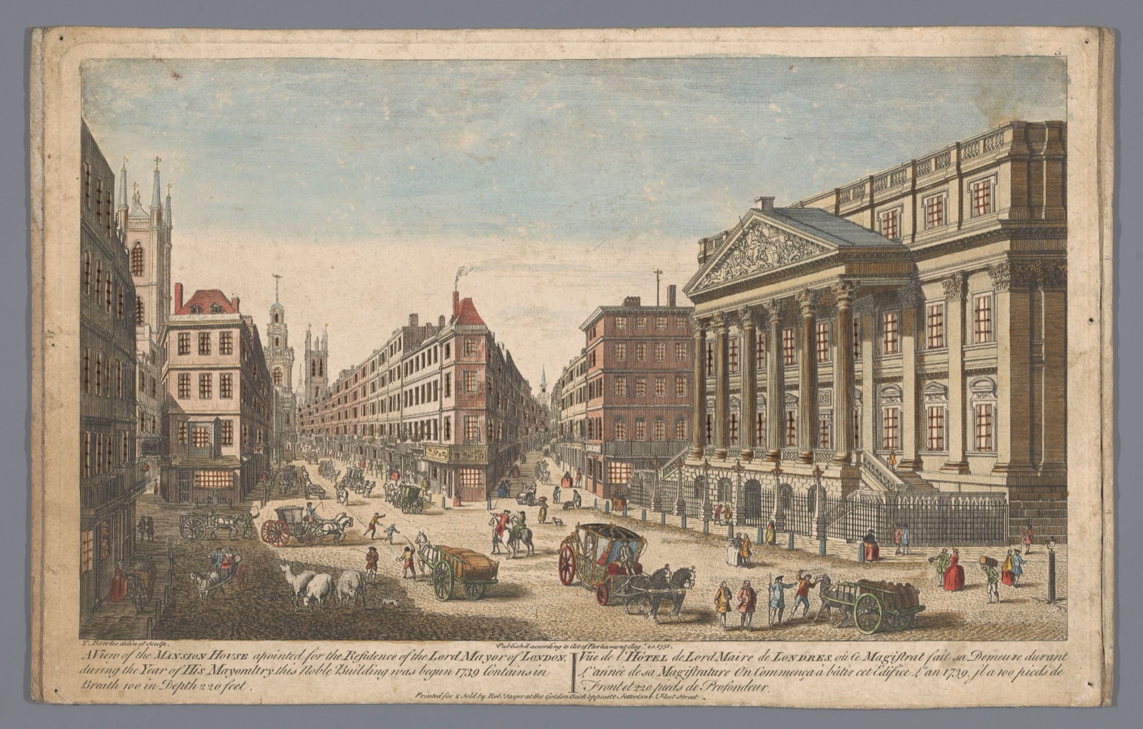 A view of the Mansion House (...) — Thomas Bowles (II) (printmaker); Robert Sayer (publisher)