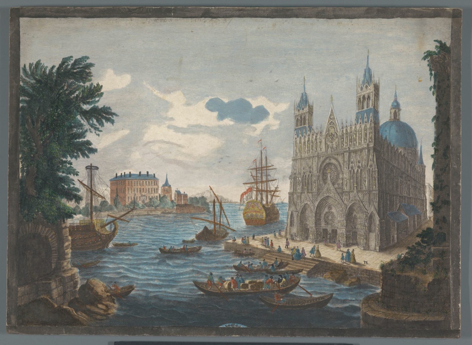 Vue d'une cathedrale dans le gout gotique — Jean Moyreau (publisher); Jean Moyreau (printmaker)