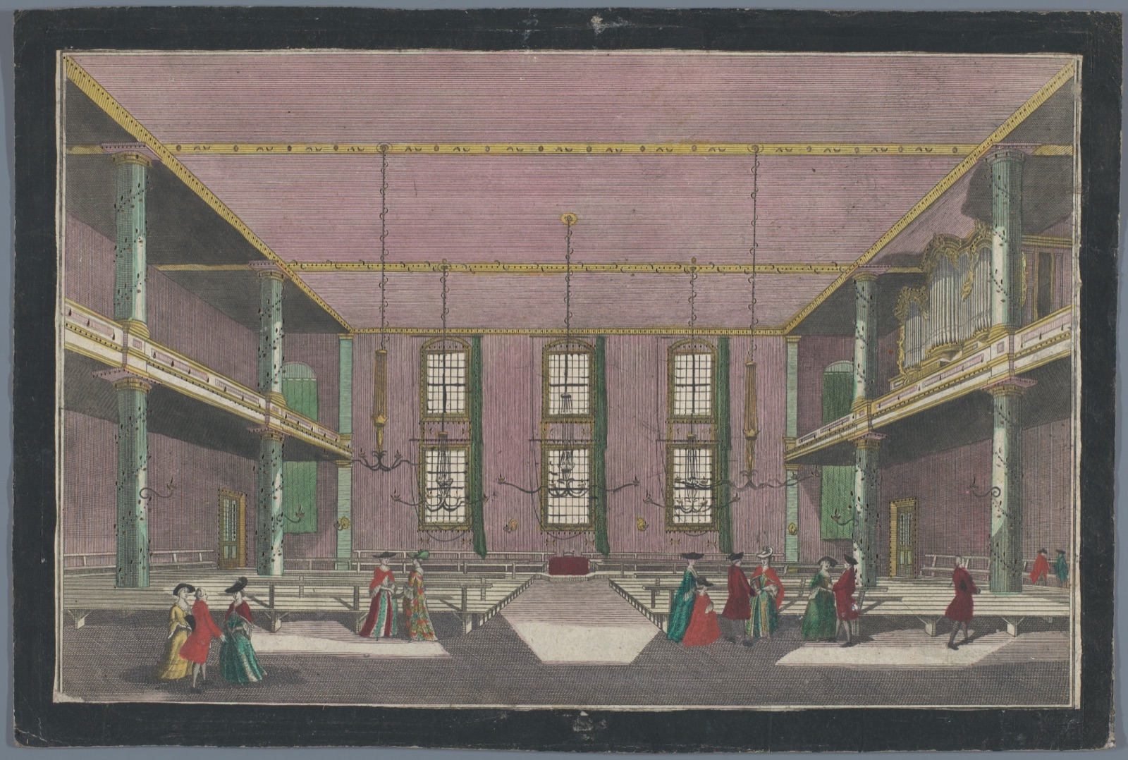 Versammlungs-Platz der Bruder-Gemeinde zu Zeyst von Innen — Georg Balthasar Probst (possibly) (publisher)