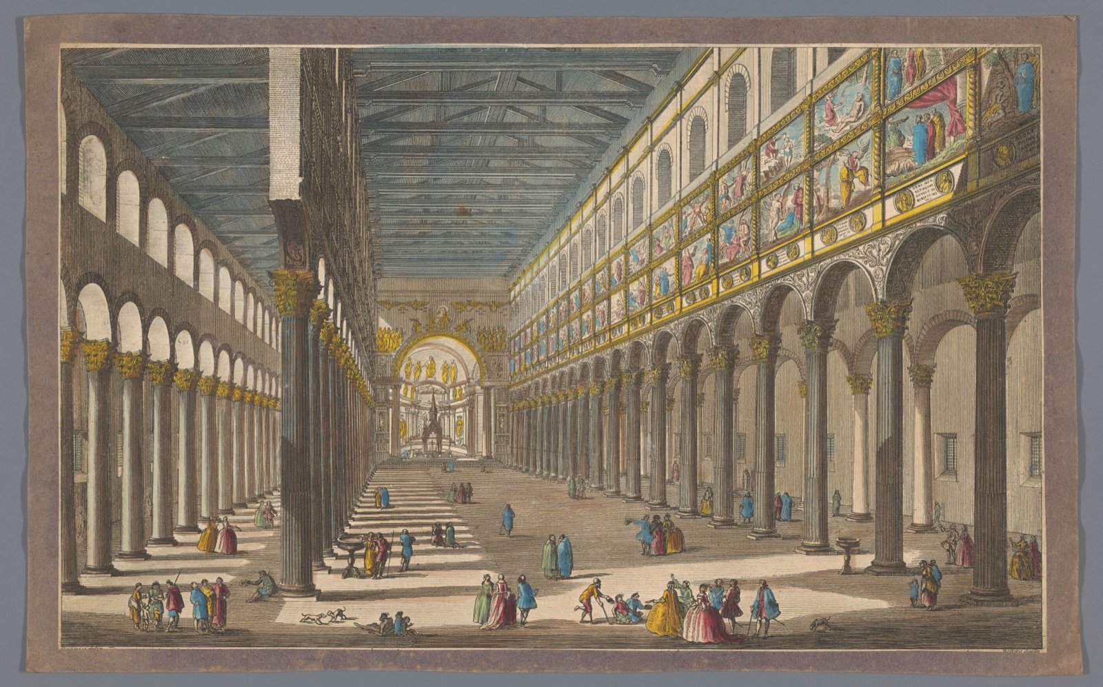 The inside of St Pauls Church in Rome built by Constantine the Great