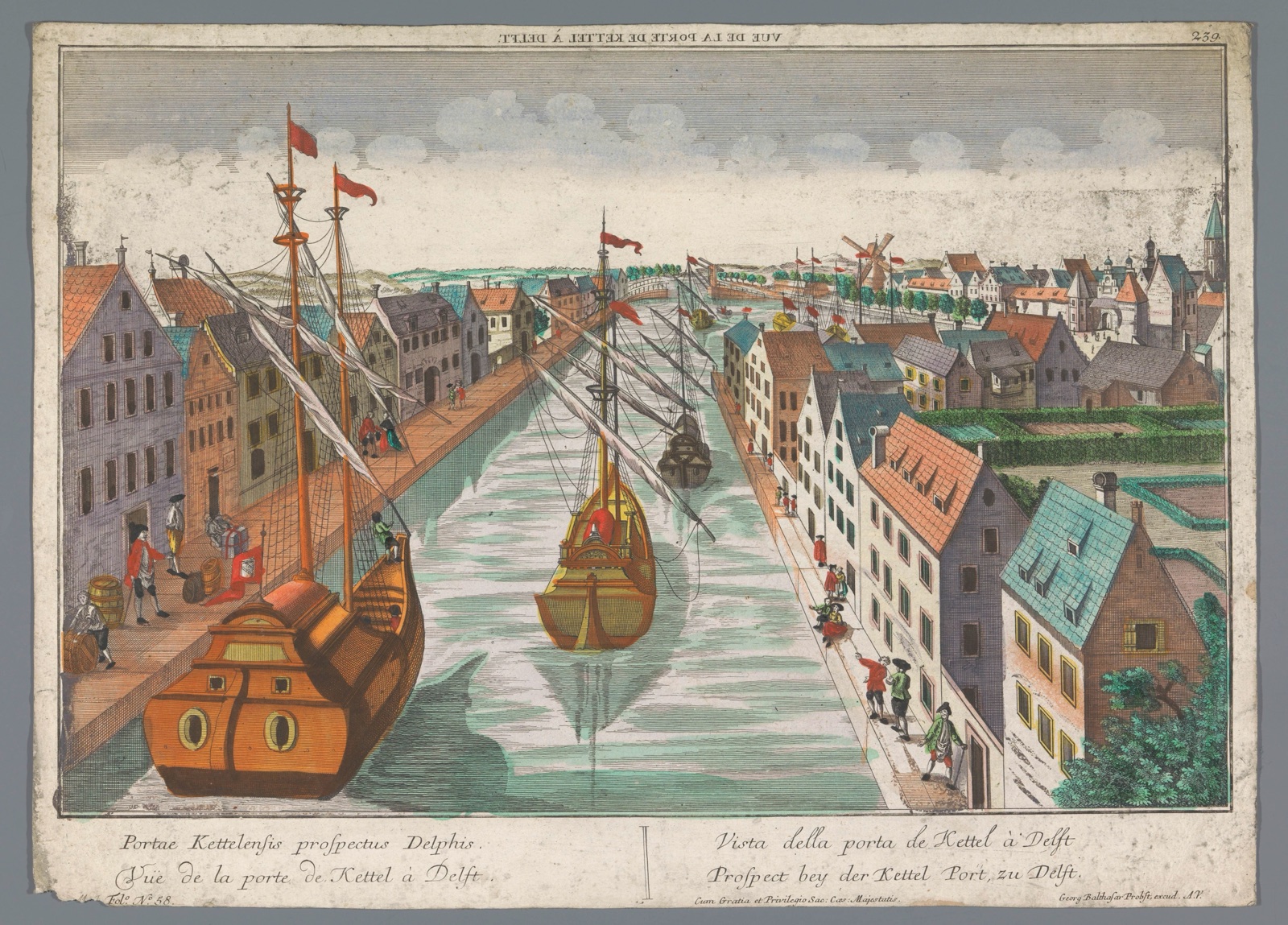 Prospect bey der Kettel Port, zu Delft — Georg Balthasar Probst (publisher)