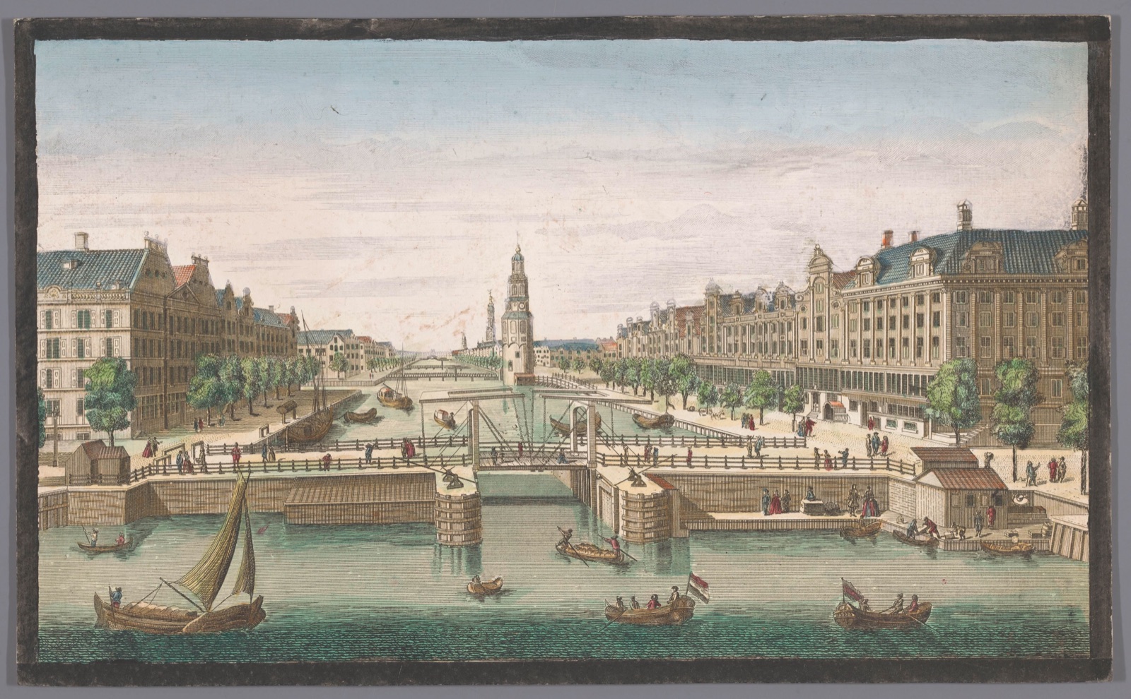 A view of Amsterdam taken from the old rampart — Robert Sayer (publisher); Henry Overton (II) (publisher)