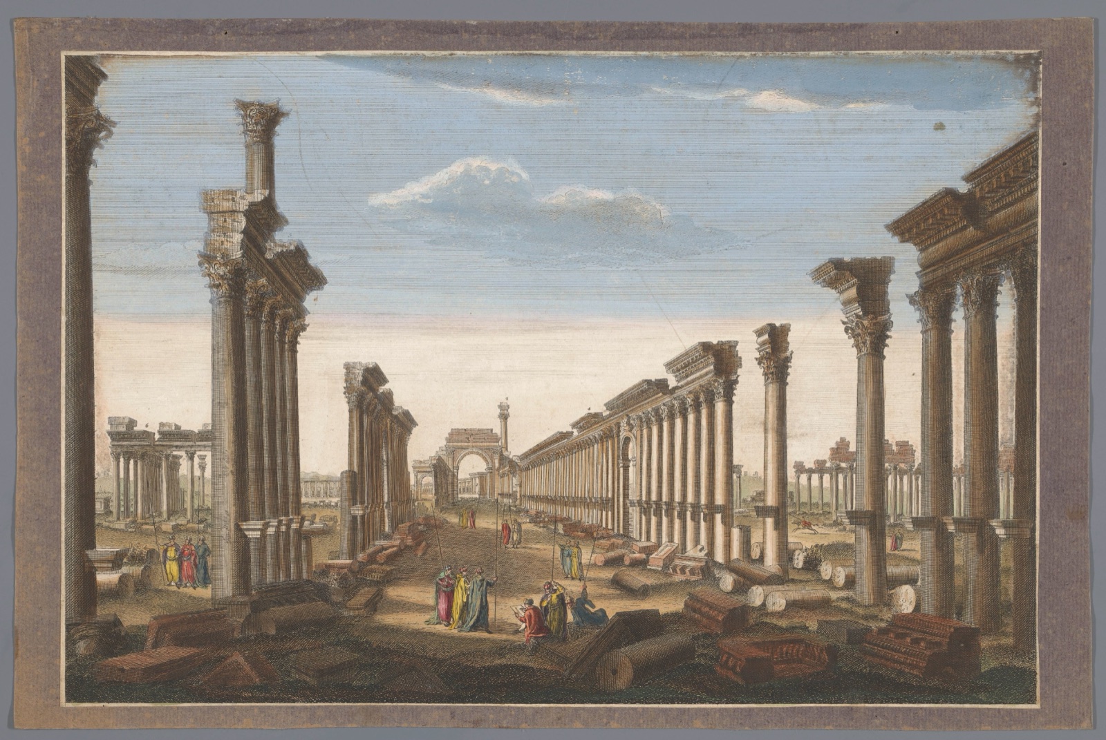 The remains of the great temple in Palmira seen from the west — Robert Sayer (possibly) (publisher); Bowles, John & Carington (possibly) (publisher); Thomas Bowles (II) (possibly) (publisher)
