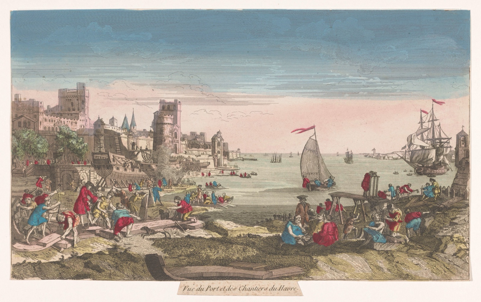 Vue du port et des chantiers du havre