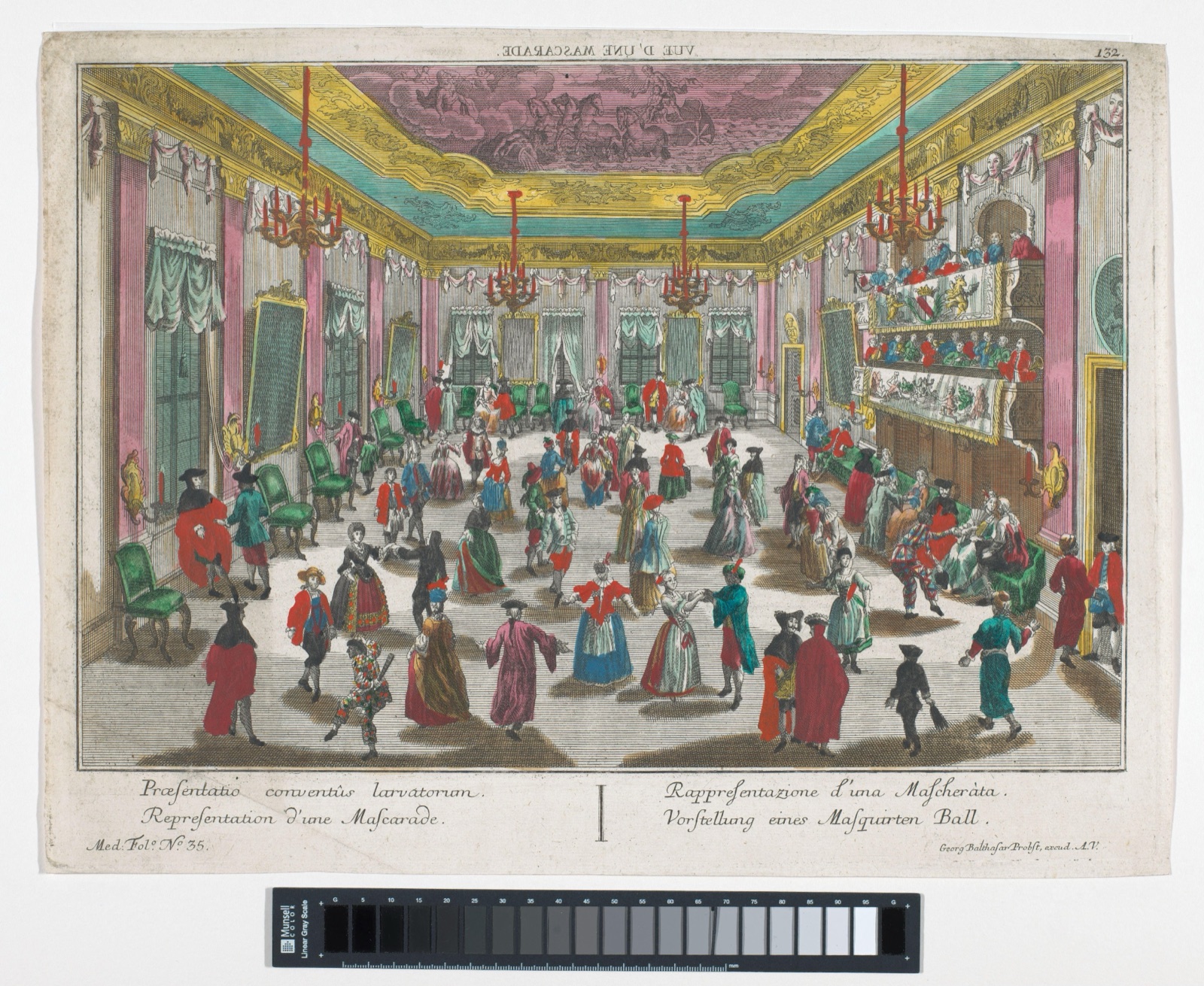 Vorstellung eines Masquirten Ball — Georg Balthasar Probst (publisher)