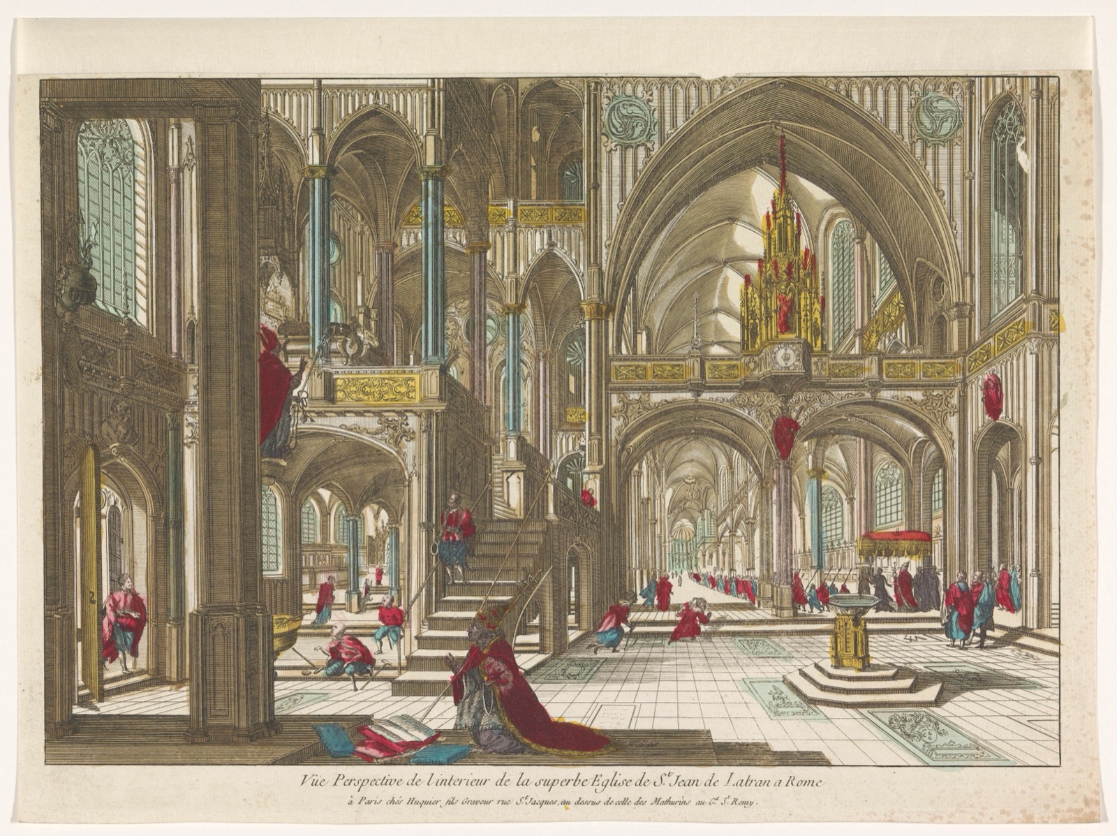 Vüe perspective de l'interieur de la superbe Eglise de St. Jean de Latran a Rome — Jacques Gabriel Huquier (publisher)