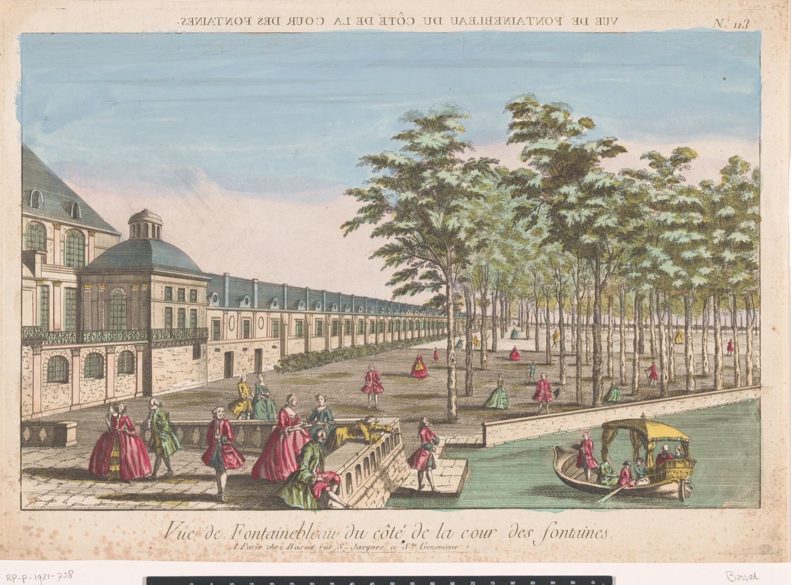 Vue de Fontainebleau du côté de la Cour des Fontaines — Basset (publisher)