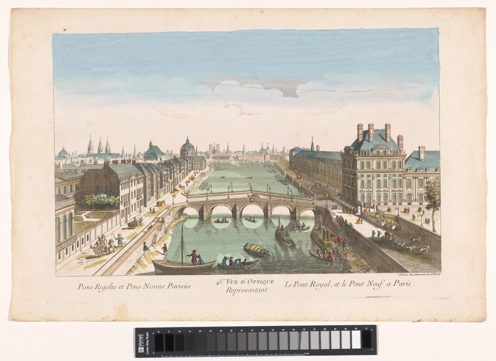 45e. Vue d'optique representant le Pont Royal, et le Pont Neuf a Paris — Jean-François Daumont (publisher)