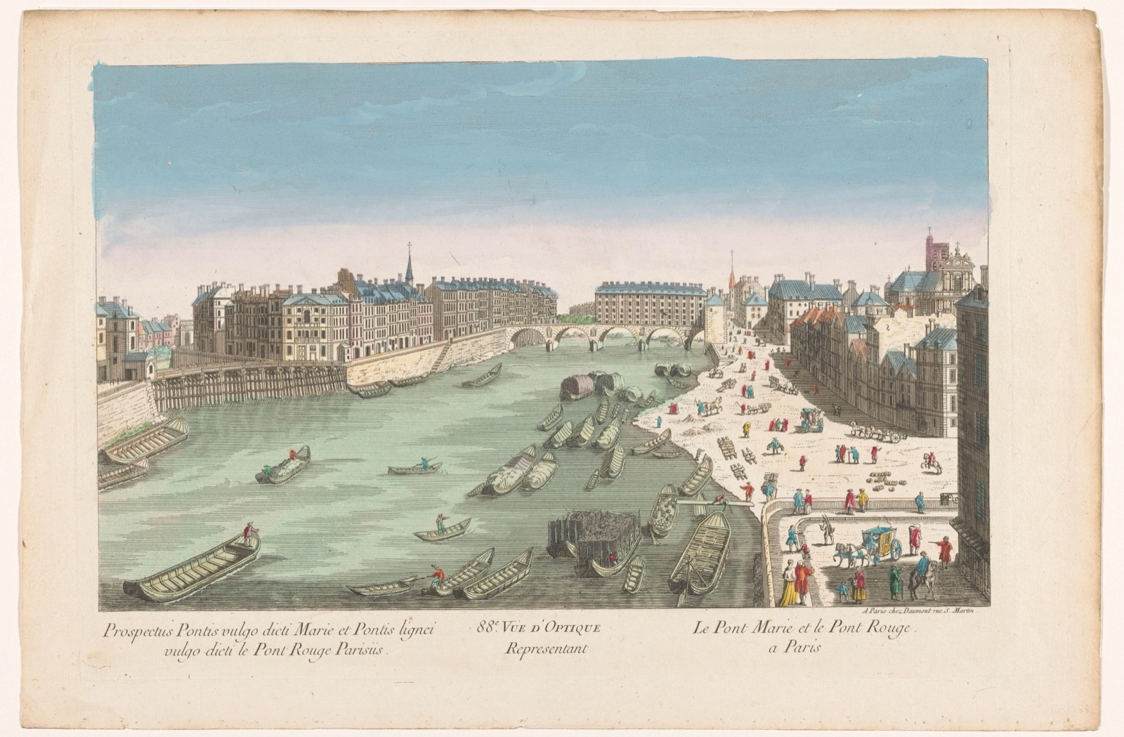 88e. Vüe d'optique representant le Pont Marie et le Pont Rouge a Paris — Jean-François Daumont (publisher)