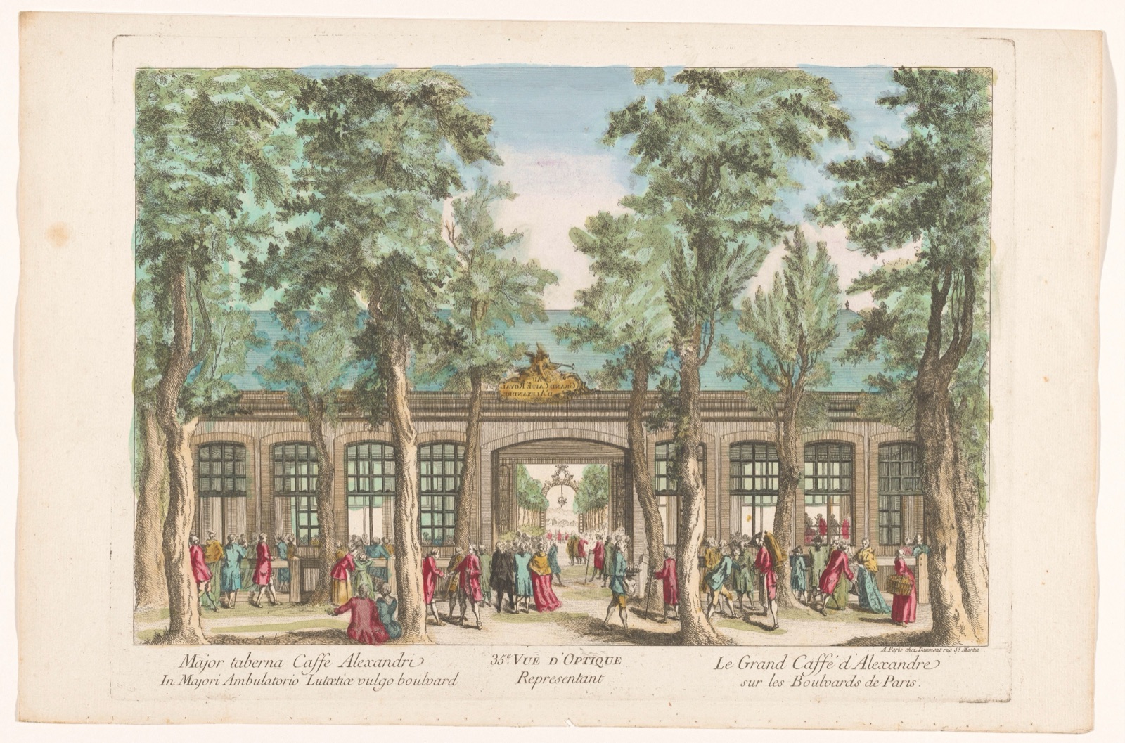 35e. Vue d'optique representant le Grand Caffé d´Alexandre sur les boulvards de Paris — Jean-François Daumont (publisher)