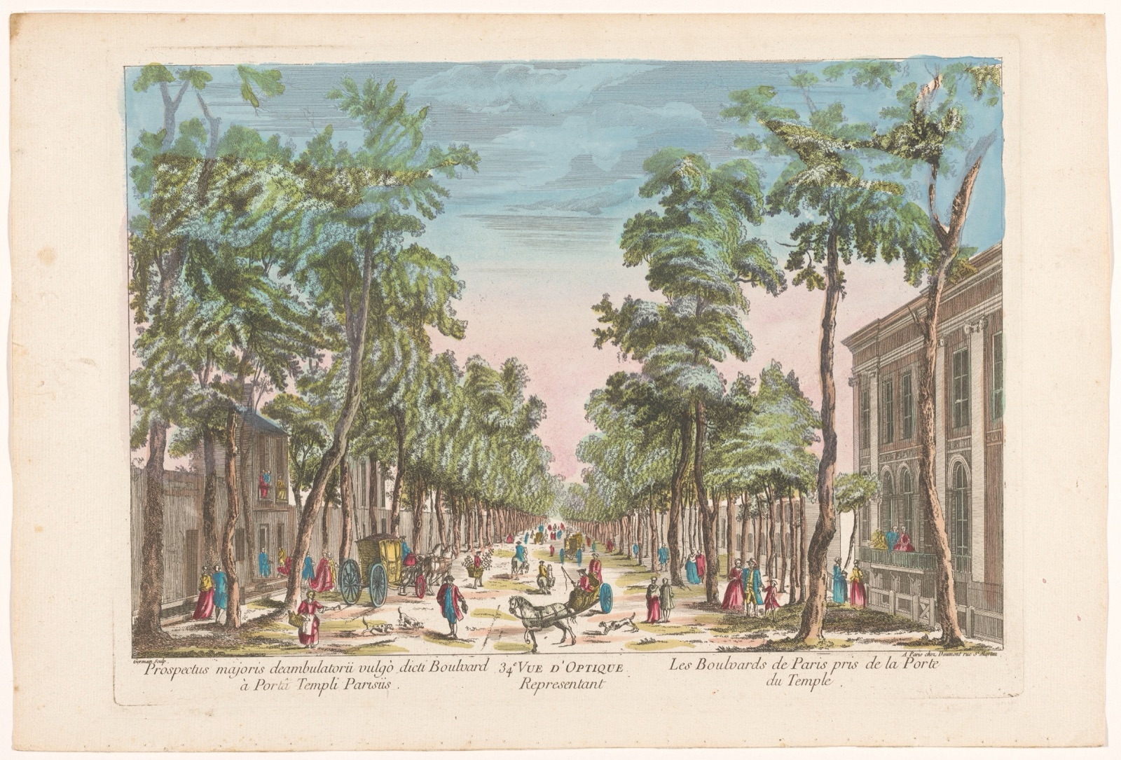 34e Vue d'optique representant les boulvards de Paris pris de la Porte du Temple — Germain (printmaker); Jean-François Daumont (publisher)