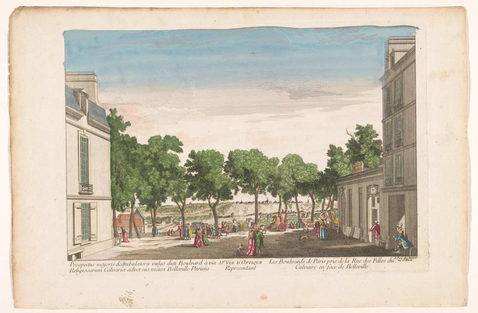 33e. Vue d'optique representant les boulvards de Paris pris de la Rue des Filles du Calvaire en face de Belleville — Jean-François Daumont (publisher)