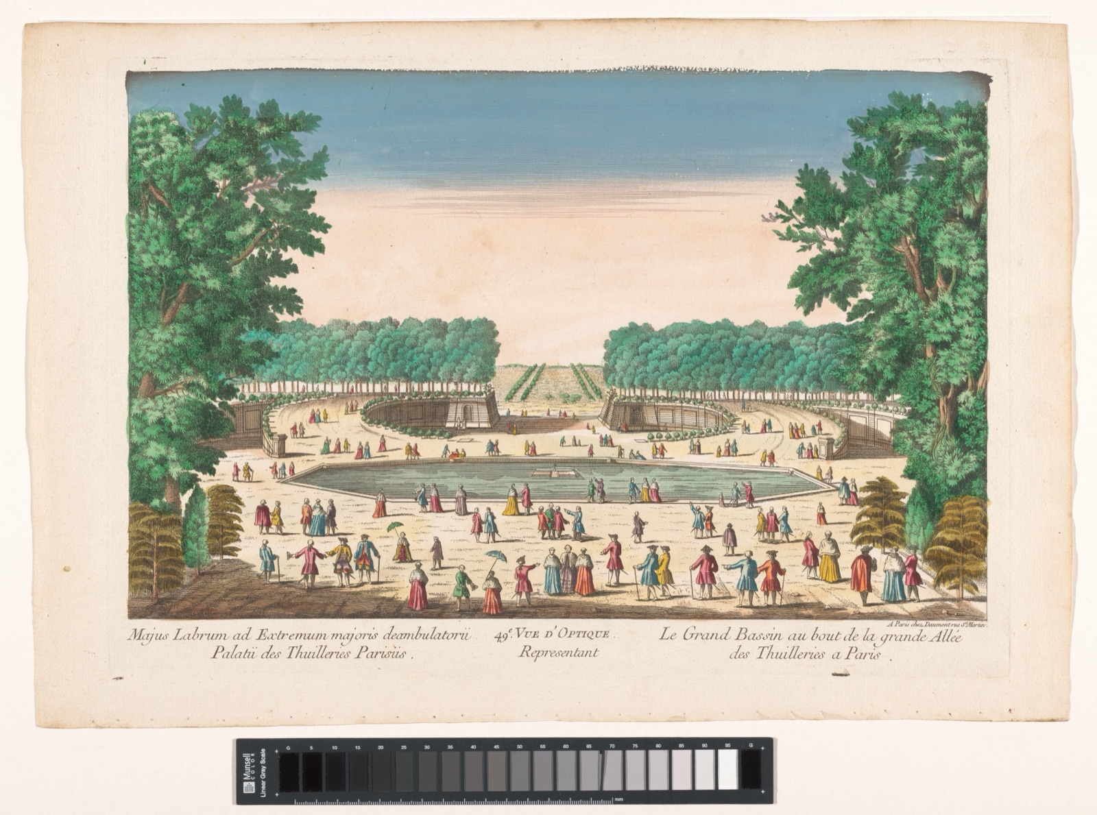 49e. Vue d'optique representant le grand bassin au bout de la grande allée des Thuilleries a Paris — Jean-François Daumont (publisher)