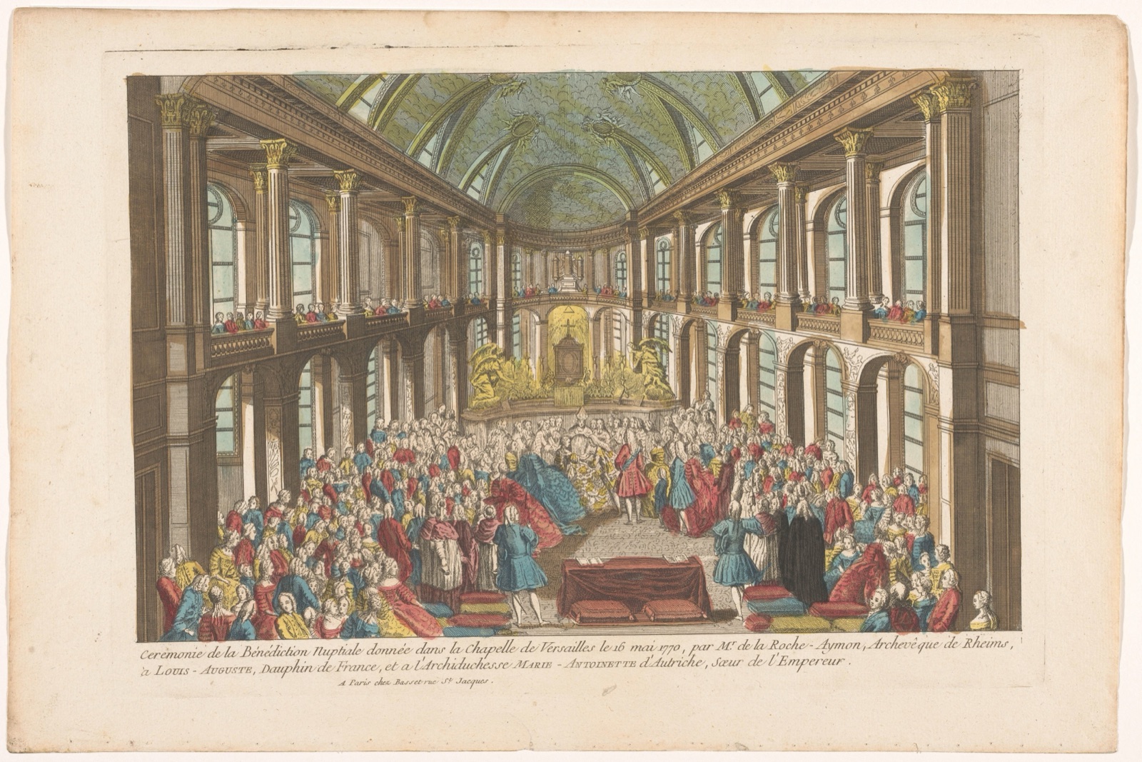 Cerémonie de la bénédiction nuptiale donnée dans la chapelle de Versailles le 16 mai 1770 (...) — Basset (publisher)