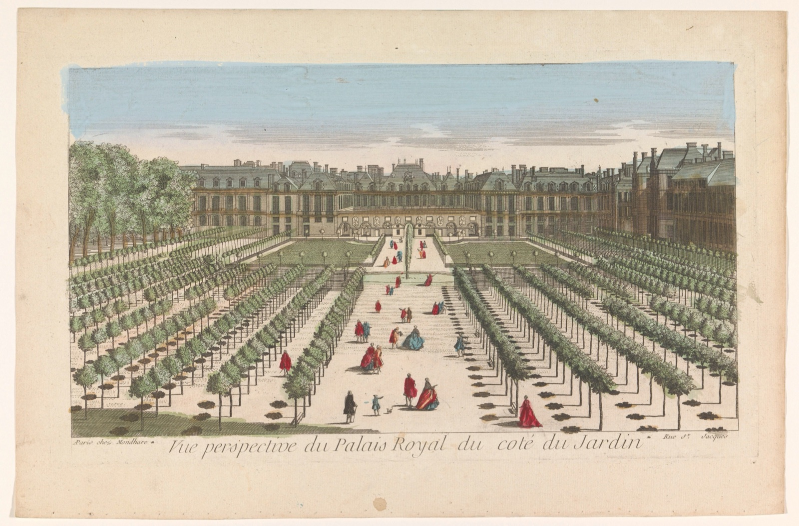Vue perspective du palais royal du coté du jardin — Louis-Joseph Mondhare (publisher)