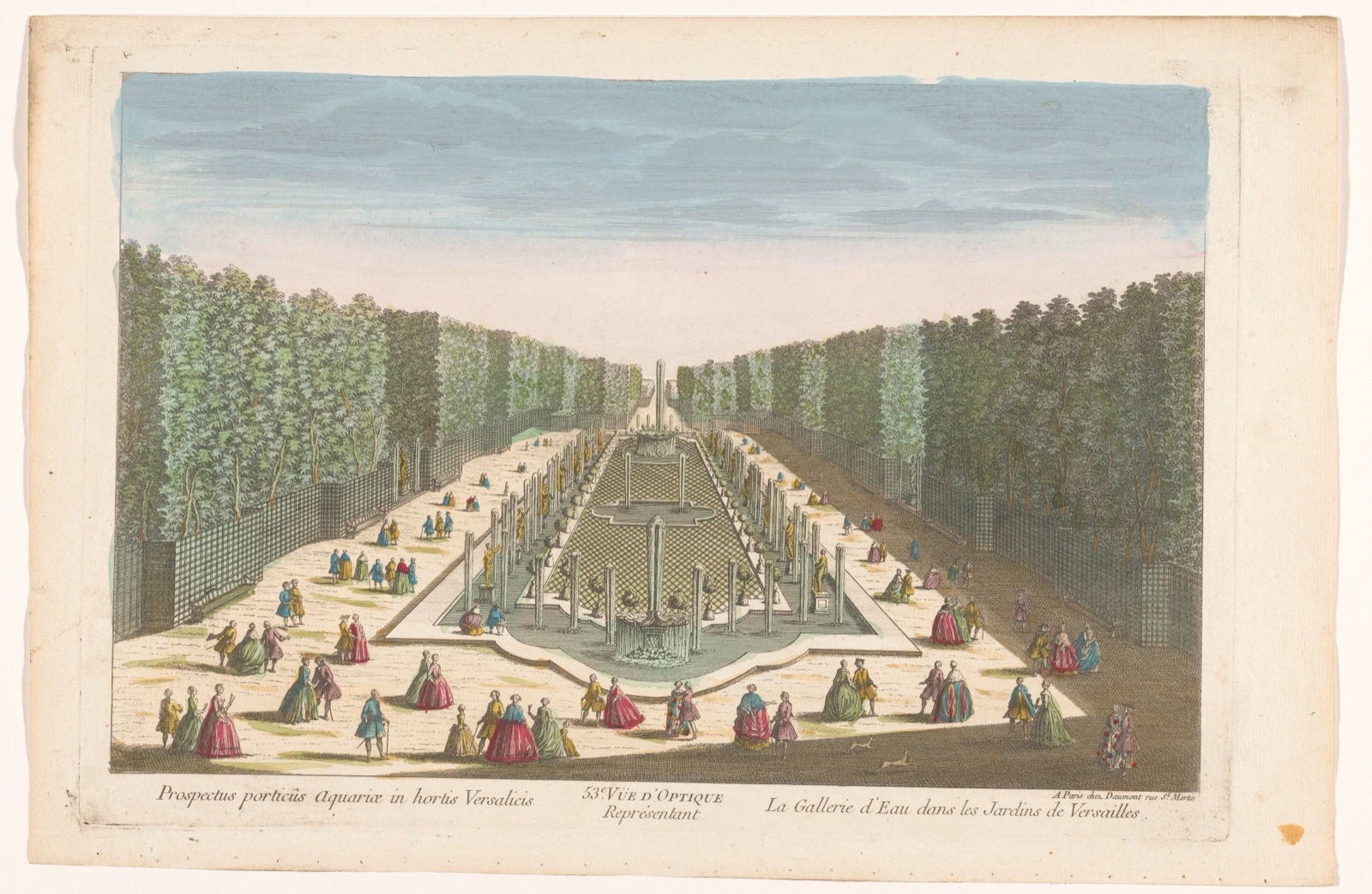 53e. Vüe d'optique représentant la Gallerie d'Eau dans les Jardins de Versailles — Jean-François Daumont (publisher)