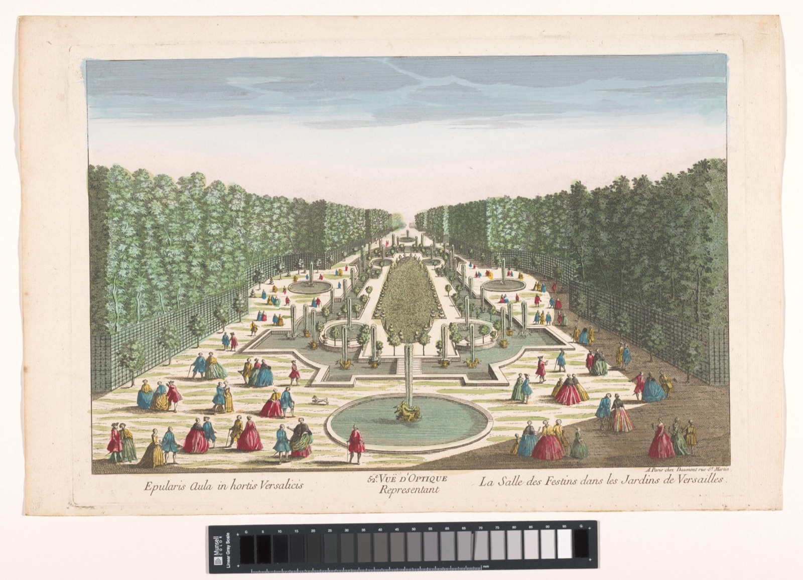 52e. Vuë d'optique representant la Salle des Festins dans les Jardins de Versailles — Jean-François Daumont (publisher)