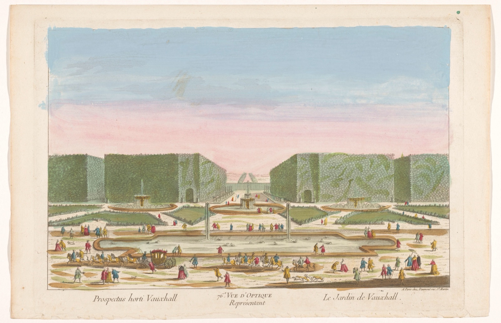 76e. Vue d'optique représentant le Jardin de Vauxhall — Jean-François Daumont (publisher)