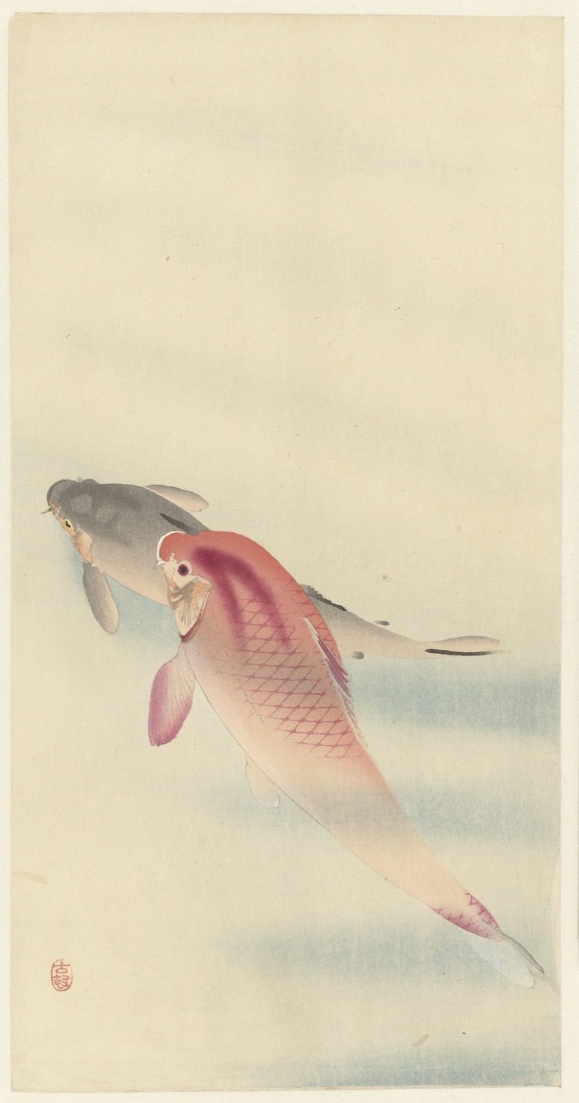 Twee karpers — Matsuki Heikichi (publisher); Ohara Koson (printmaker)